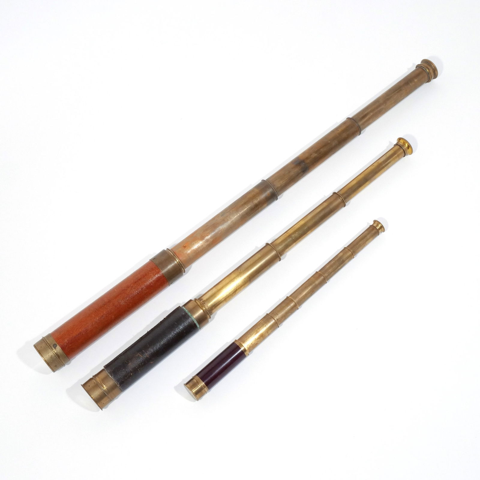 (3pc) ANTIQUE NAVAL TELESCOPES / SPYGLASSES (1 of 7)
