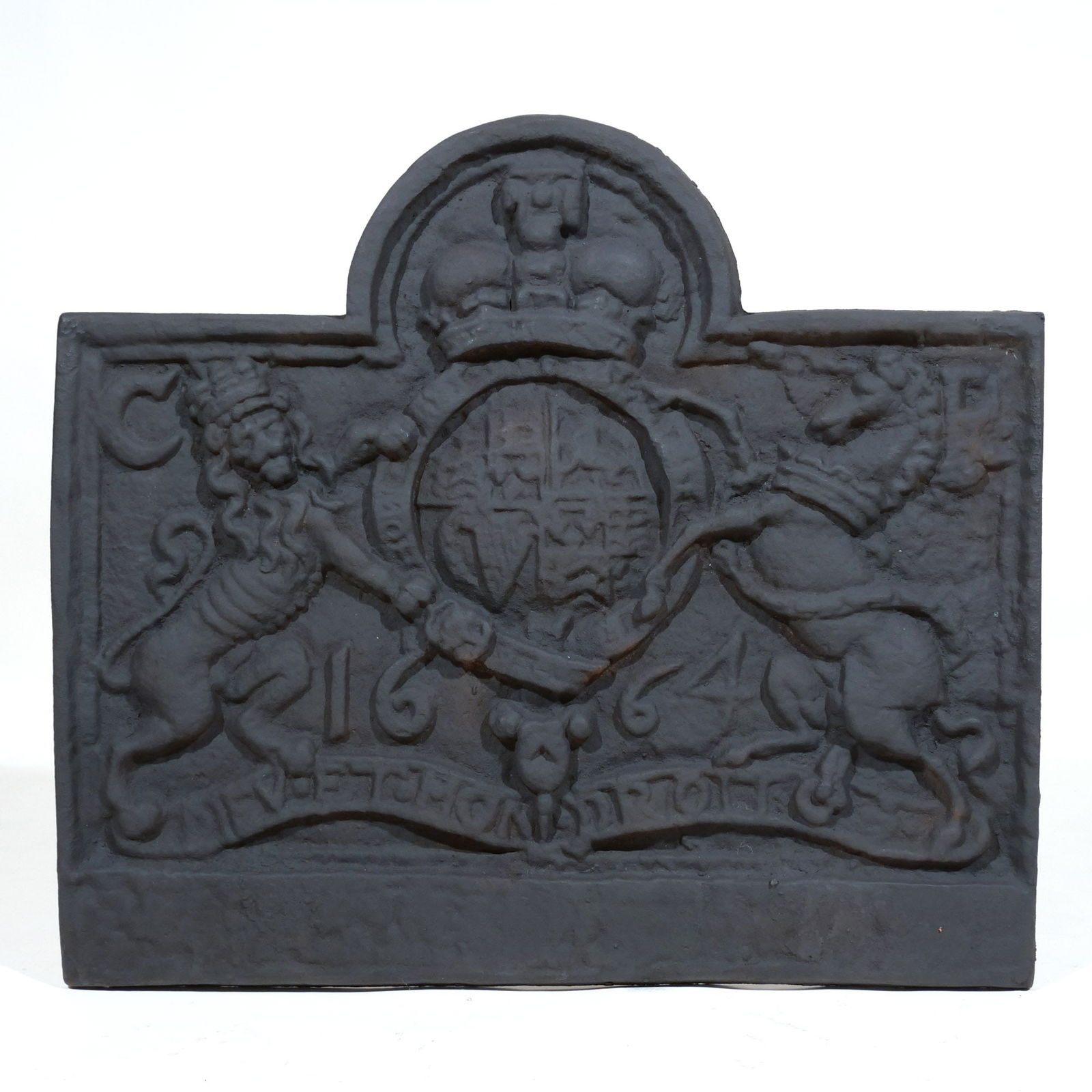 ANTIQUE ENGLISH CAST IRON FIRE-BACK (1 of 5)