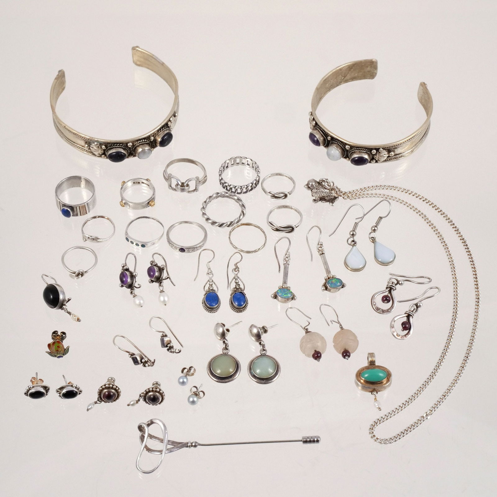 GROUP OF STERLING SILVER JEWELRY (1 of 20)
