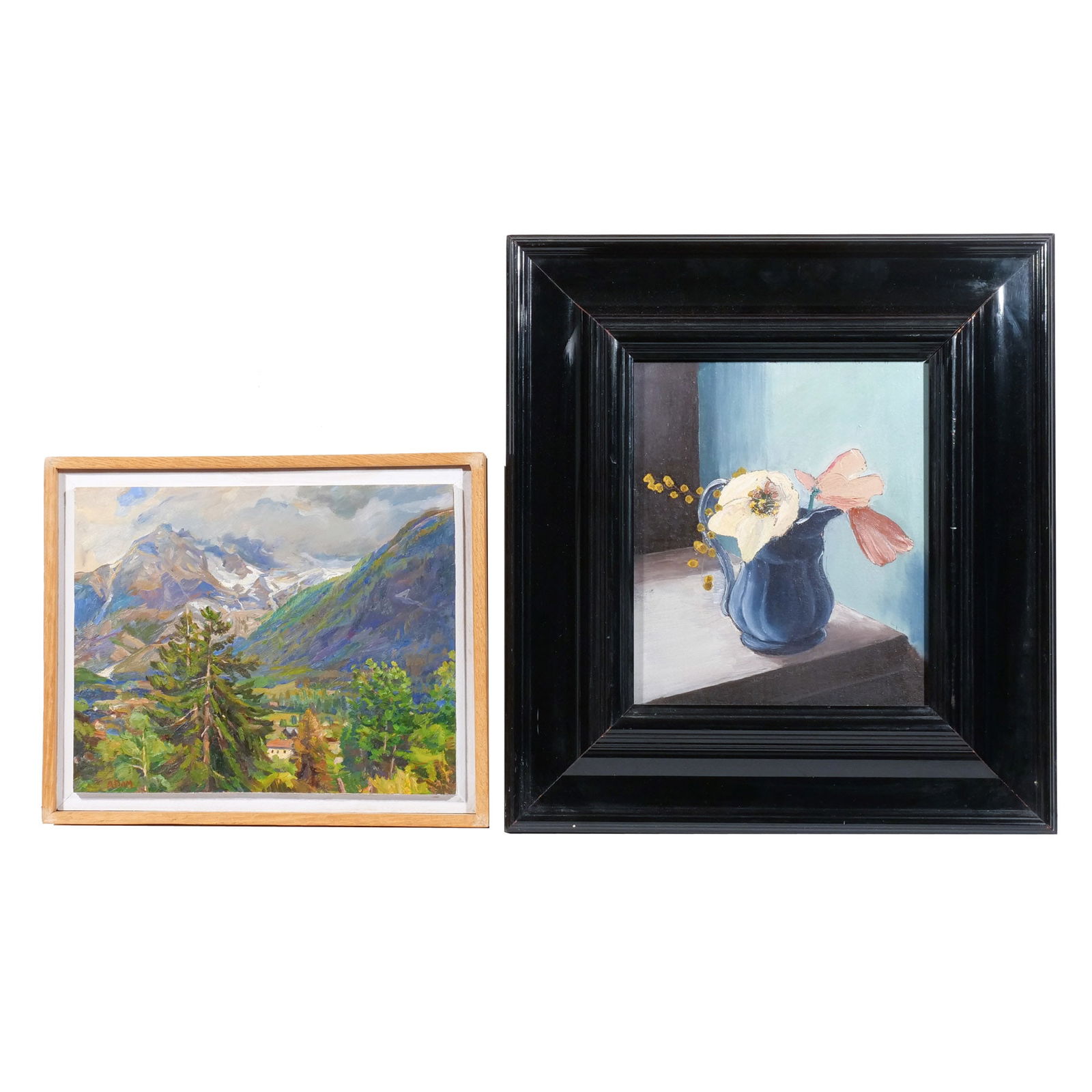 (2pc) CONTEMPORARY CONTINENTAL OIL PAINITNGS (1 of 12)
