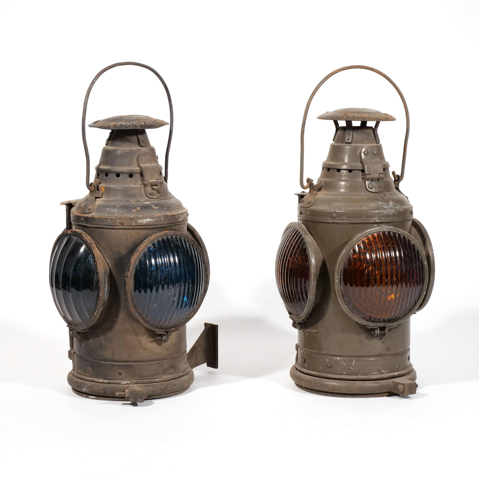 (2pc) DRESSEL 4-WAY RAILROAD LANTERNS (1 of 9)