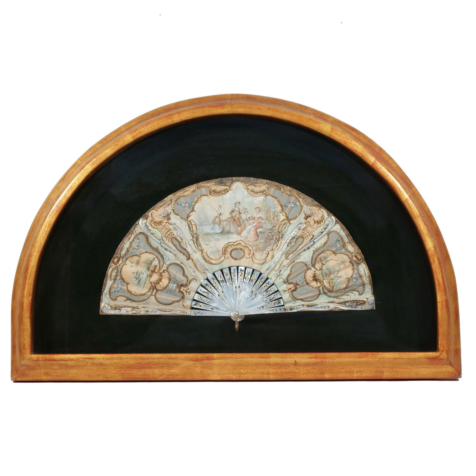 ANTIQUE FRENCH PAINTED HAND FAN (1 of 7)