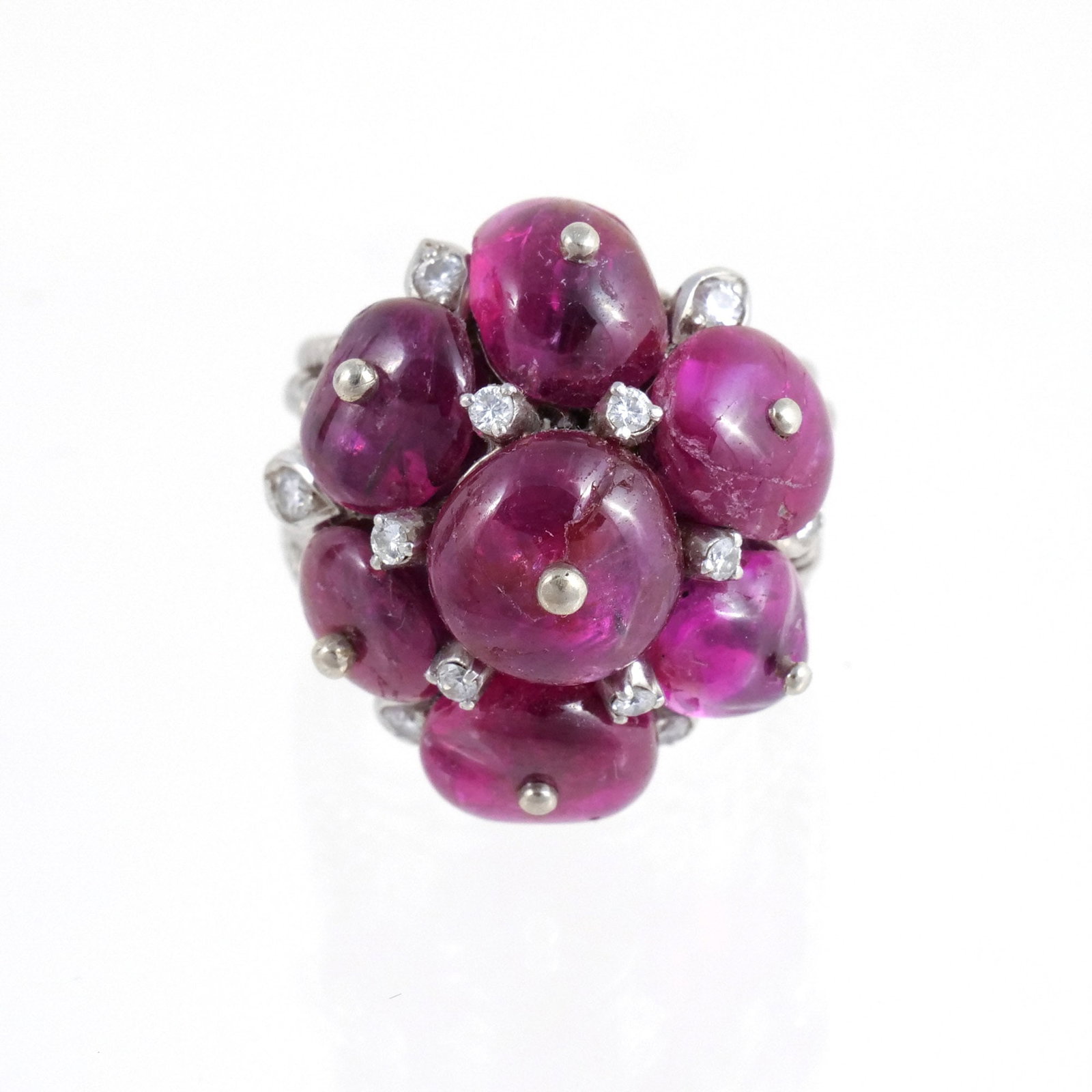RUBY BEAD AND DIAMOND RING - 3