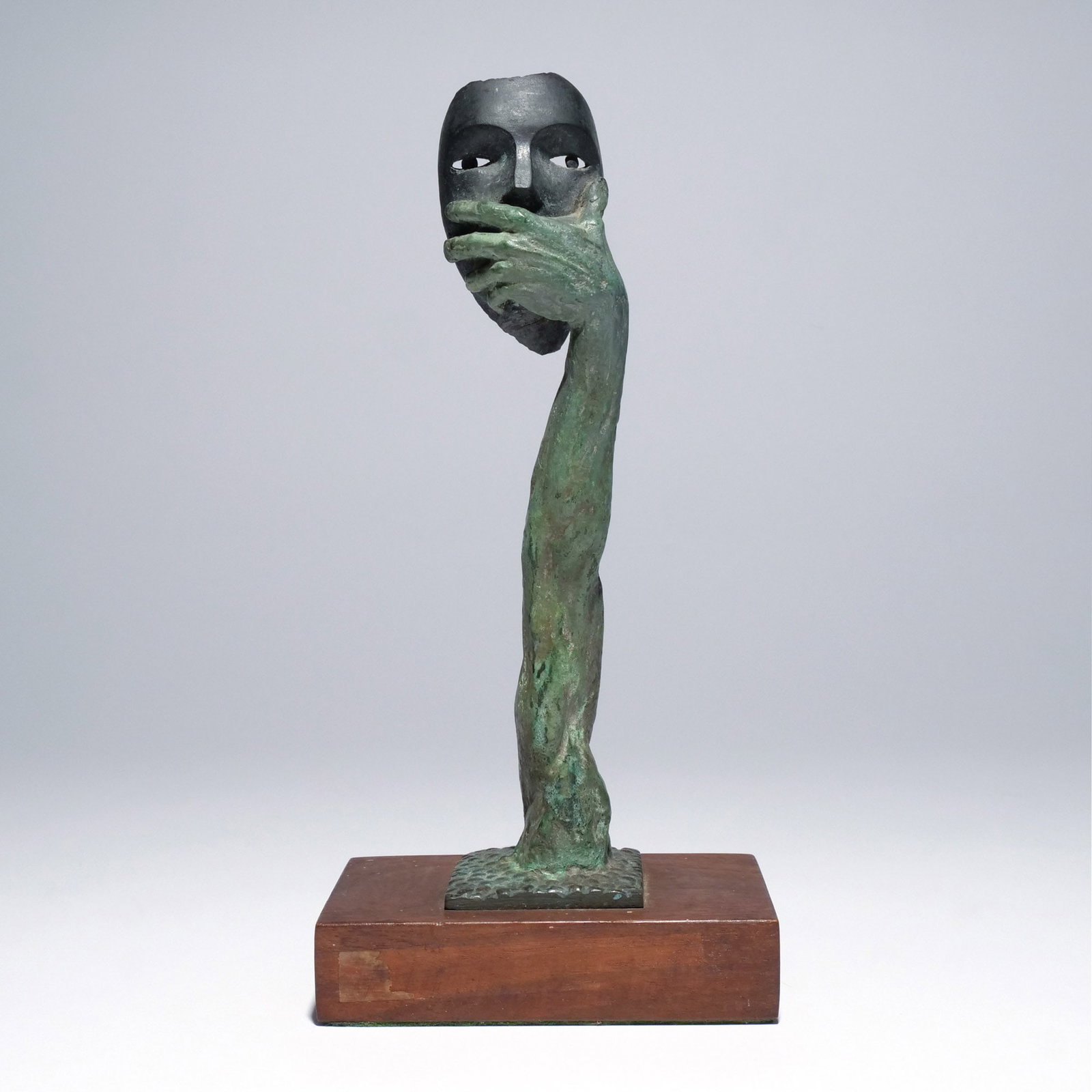 JOSEPH 'JOE' BROWN (American, 1909-1985): Model for A Monument to Freedom Bronze, patinated h. 8-1/4 in. (bronze) 1951, signed on the arm, with verdigris patina, mounted on a wooden base Provenance: Consigned by downsizing nonagenarian lady L