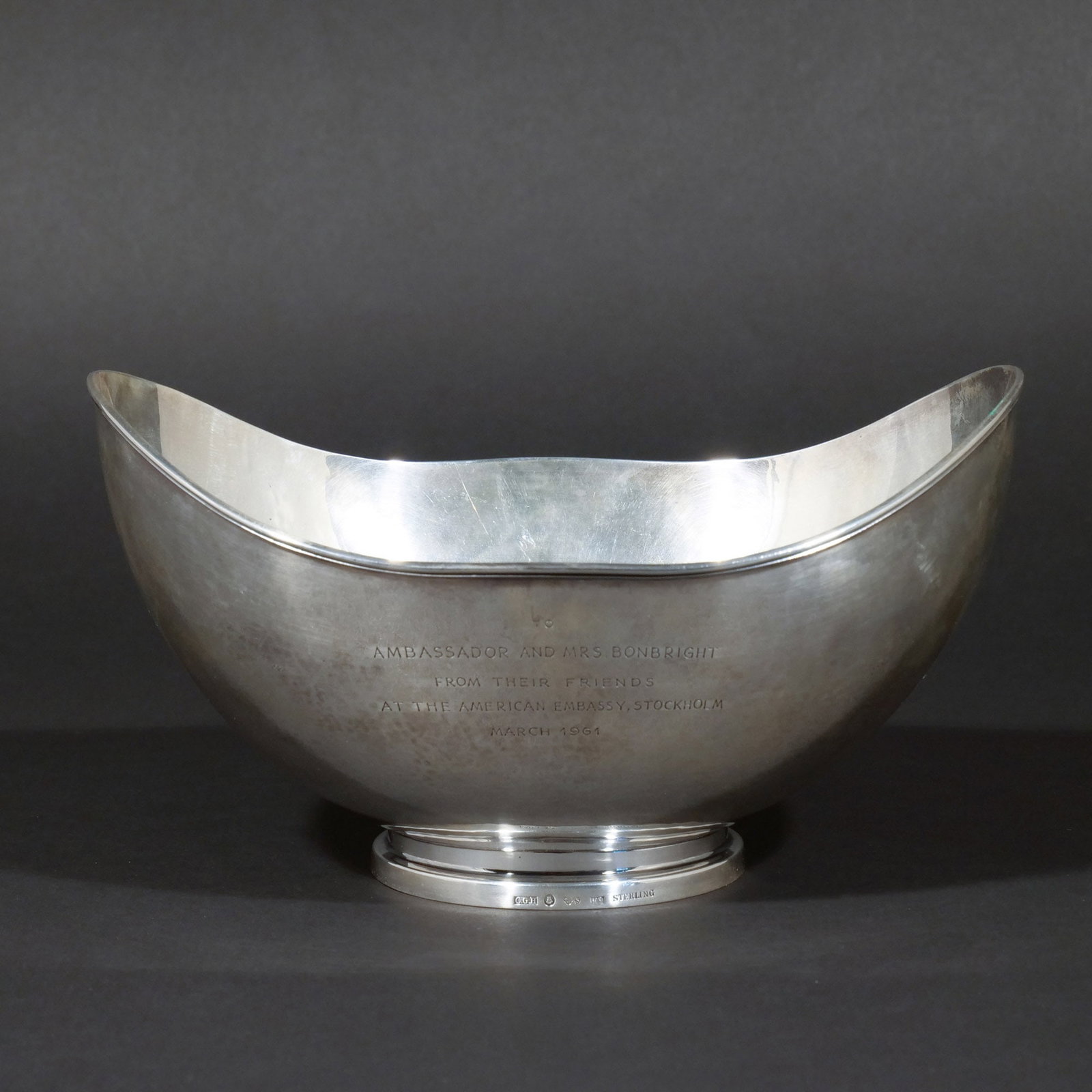 STERLING SILVER OVAL BOWL (1 of 8)