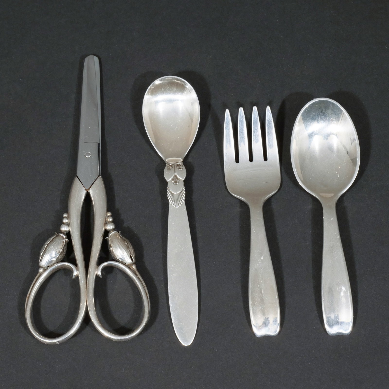 (4pc) DESIGNER STERLING AND SILVERPLATE (1 of 8)