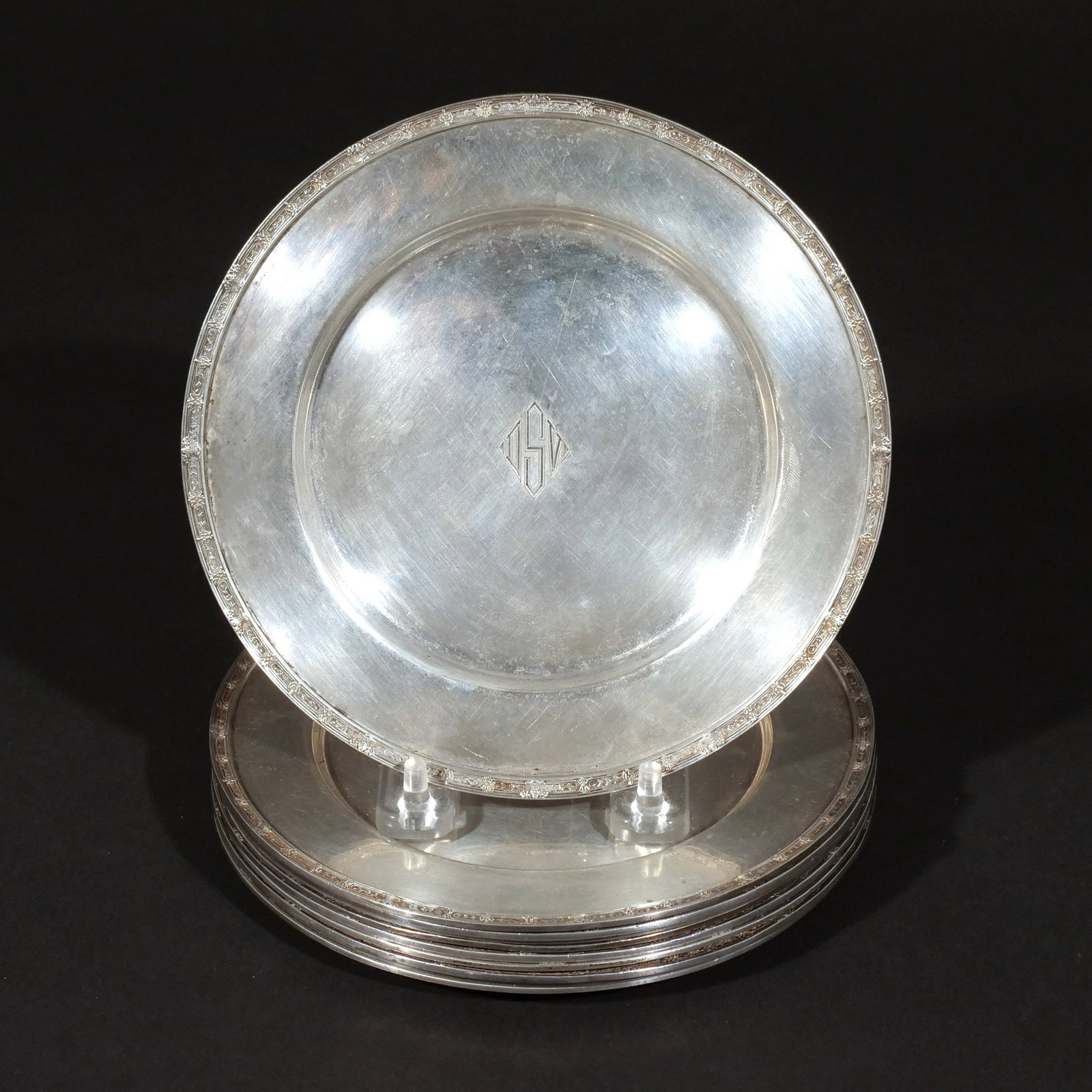 (10pc) BLACK, STARR & FROST STERLING BREAD PLATES (1 of 5)