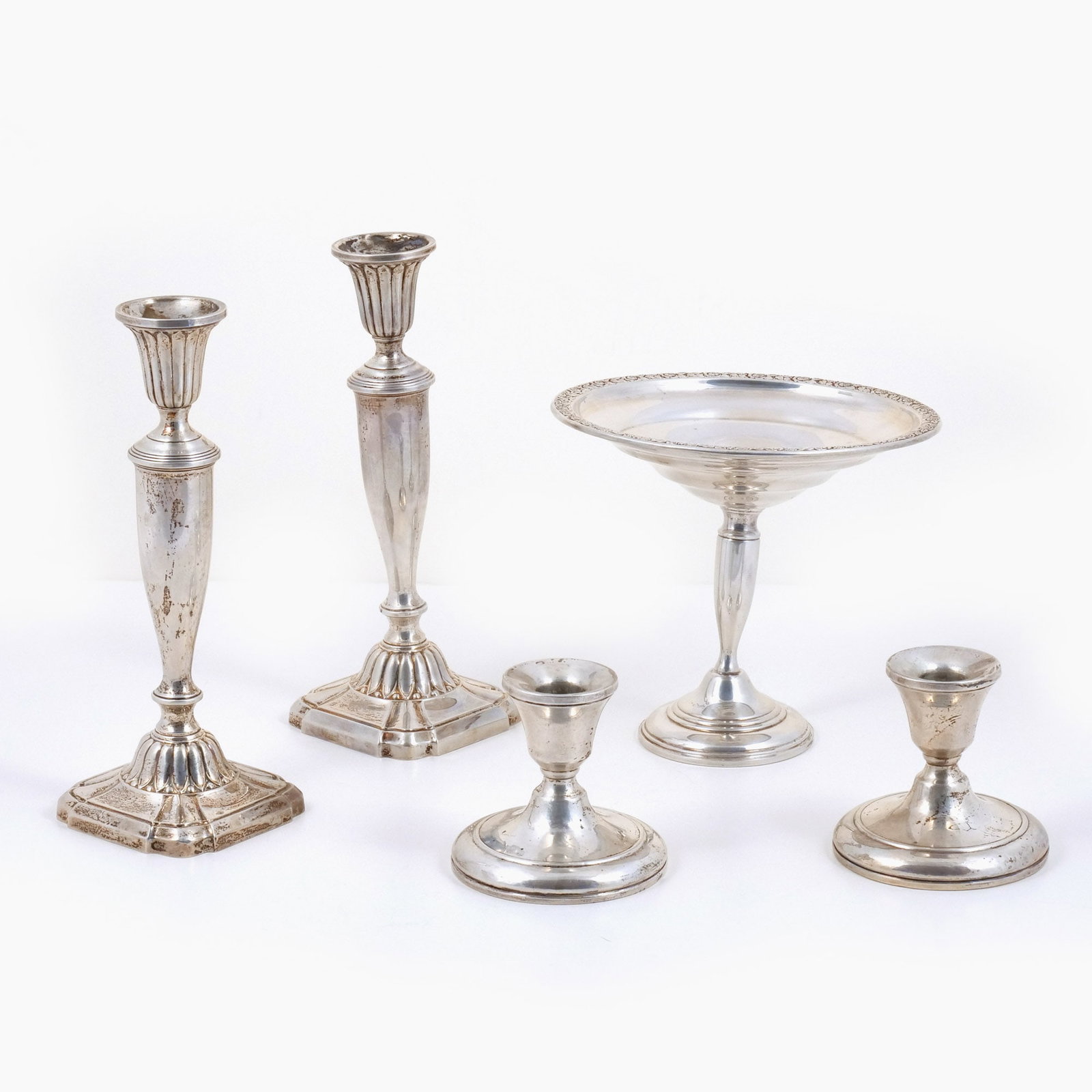 (5pc) MISC WEIGHTED STERLING SILVER HOLLOWARE (1 of 12)