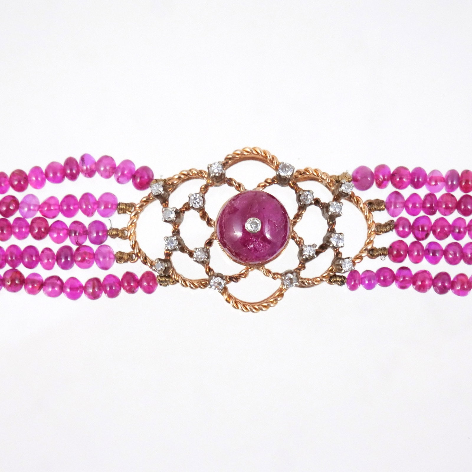 RUBY BEAD FIVE-STRAND BRACELET - 2