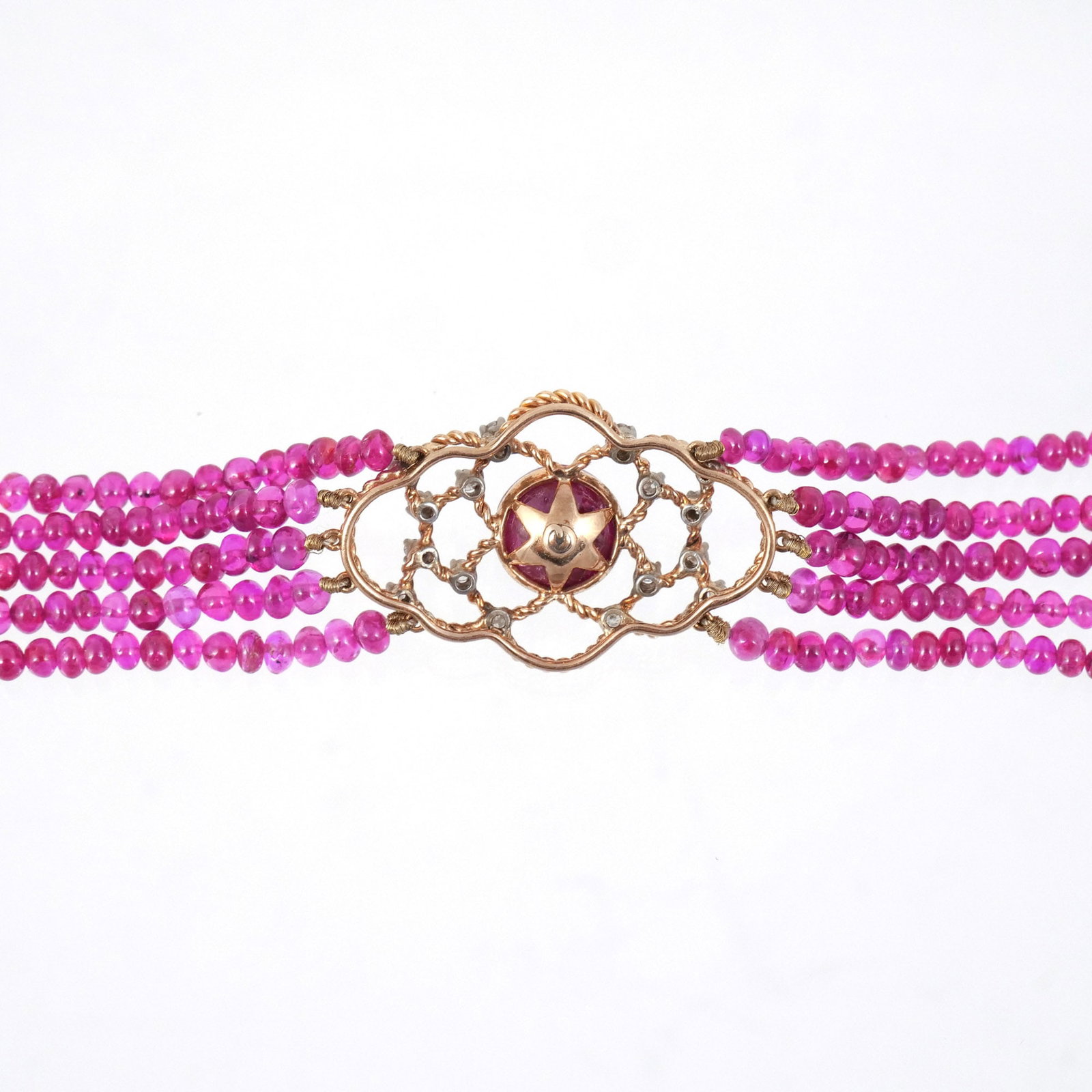 RUBY BEAD FIVE-STRAND BRACELET - 7