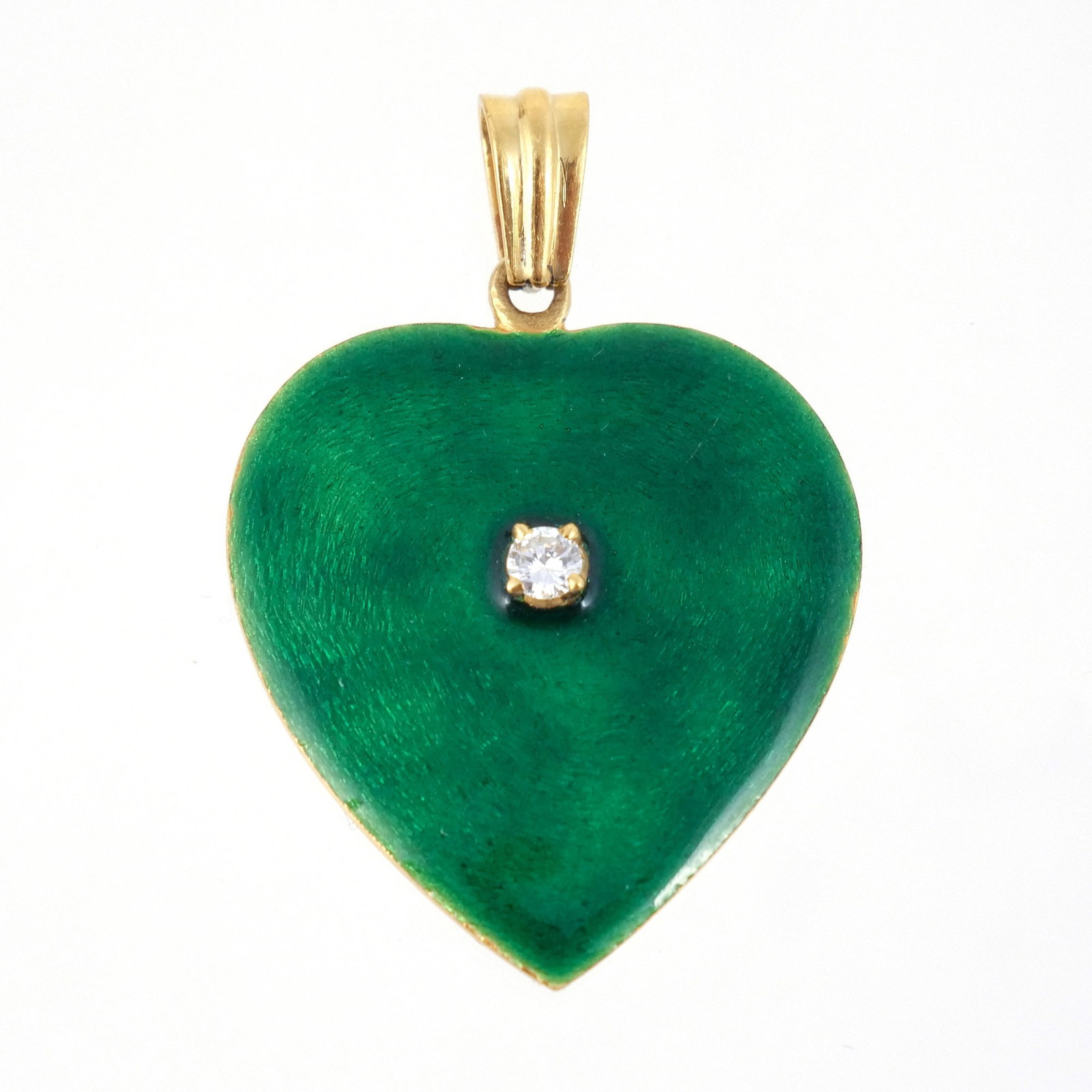 18K GOLD, DIAMOND, AND ENAMEL HEART PENDANT (1 of 4)