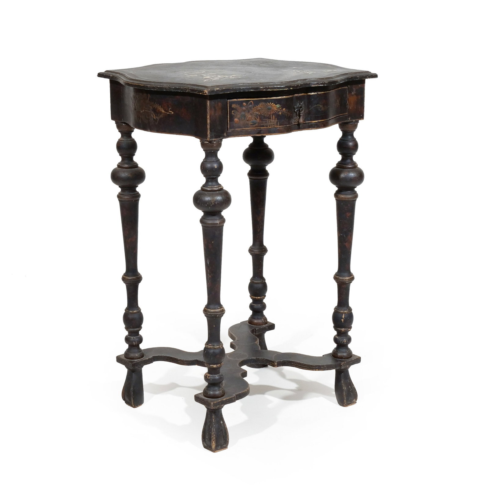 WILLIAM & MARY-STYLE JAPANNED LACQUER SIDE TABLE (1 of 15)