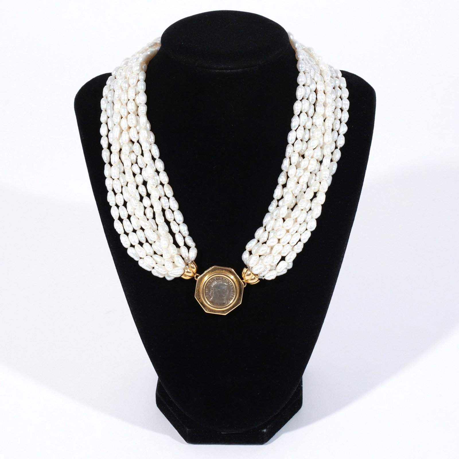 18K GOLD AND PEARL CHOKER NECKLACE (1 of 7)