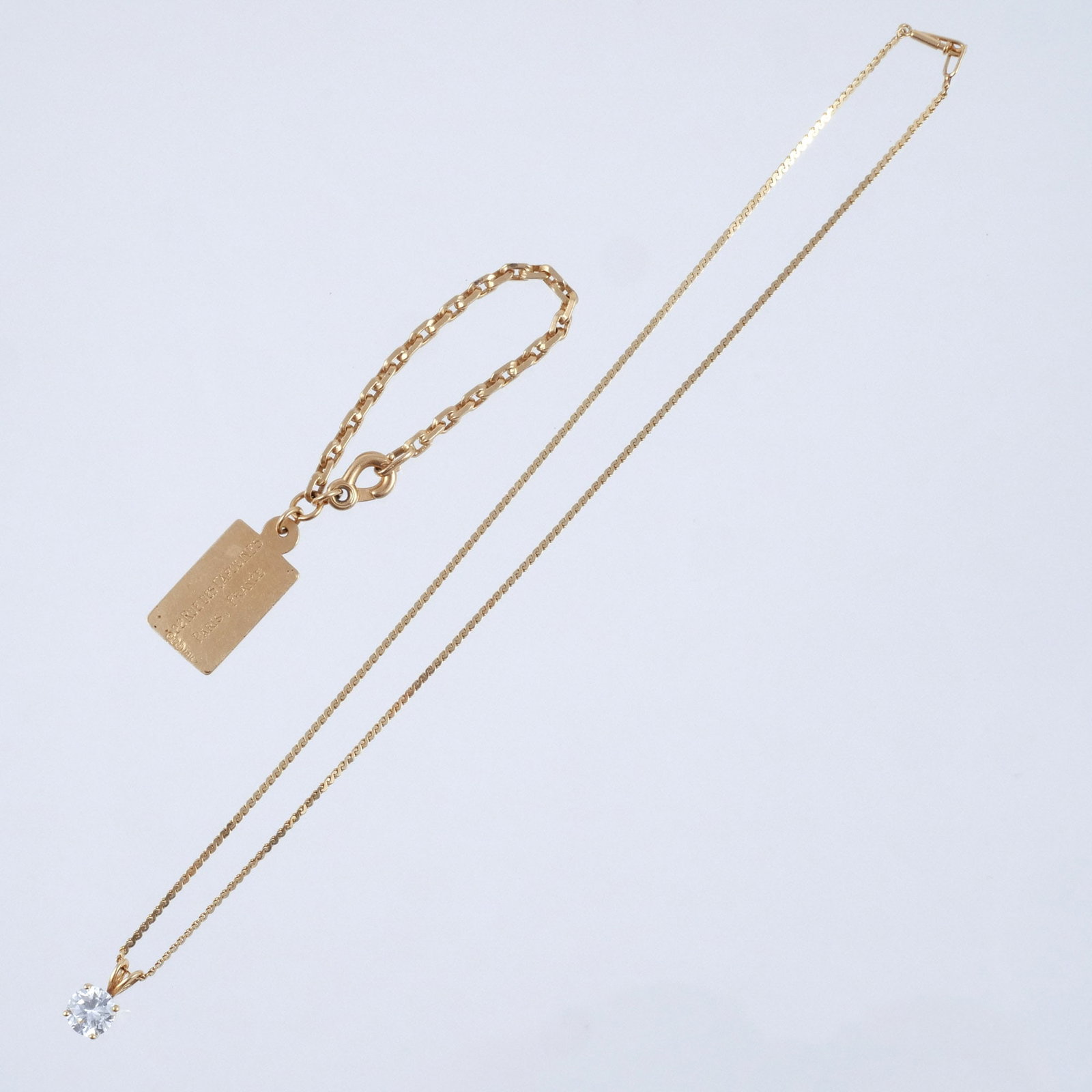 (2pc) 14K GOLD CHAIN AND NAME TAG BRACELET (1 of 6)