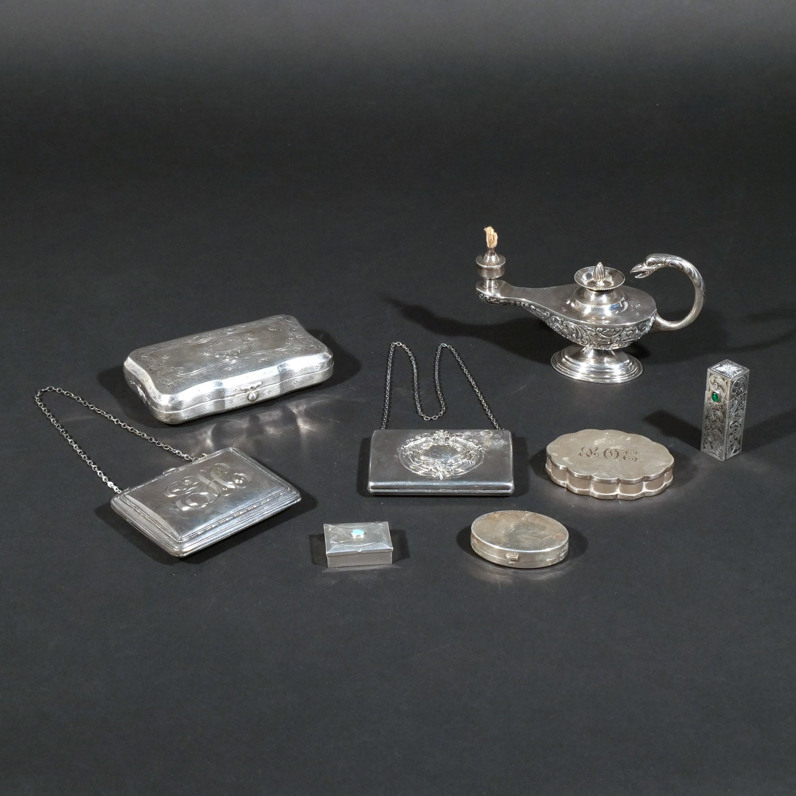 (8pc) MISC. SILVER BOXES AND OTHER (1 of 16)