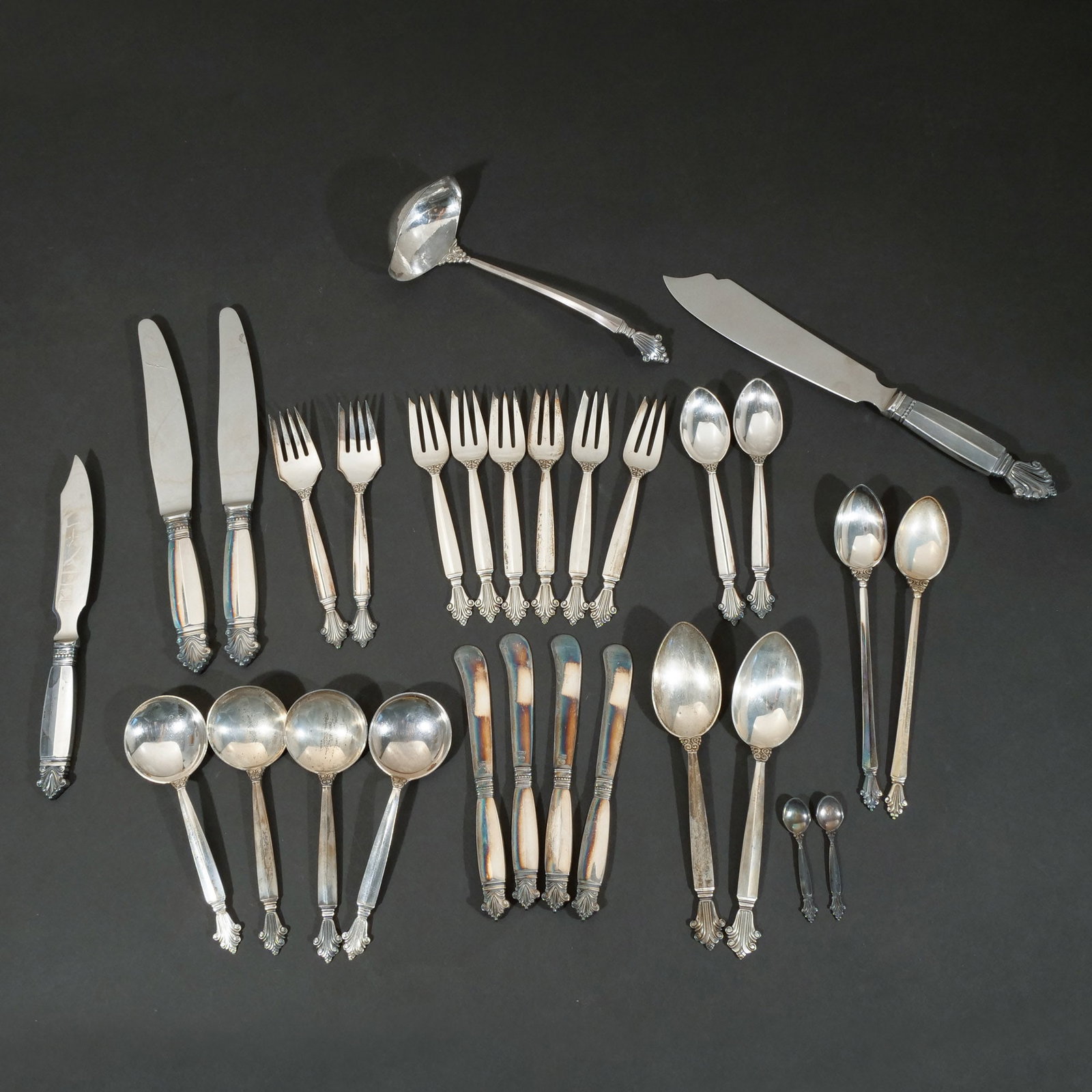(29pc) GEORG JENSEN STERLING SILVER FLATWARE (1 of 10)