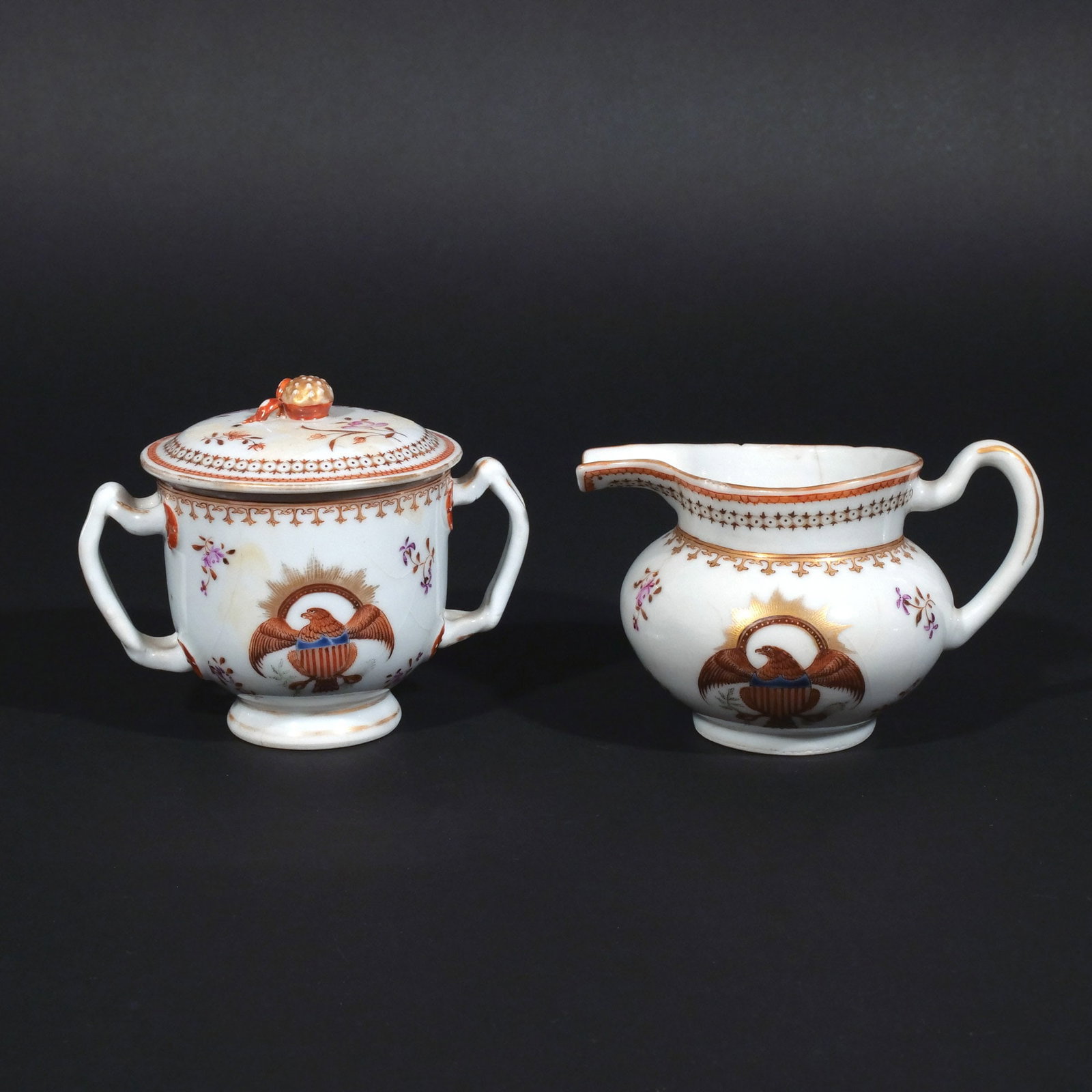 (10pc) CHINESE EXPORT AMERICAN EAGLE TEA SET - 9