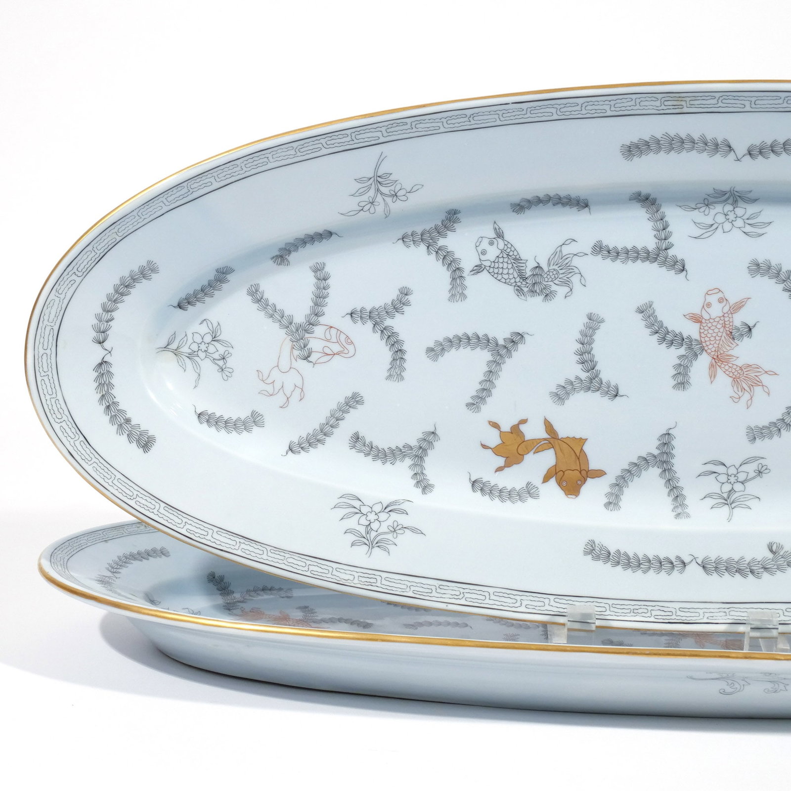 (23pc) RARE HEREND 'POISSON' FISH SET - 7