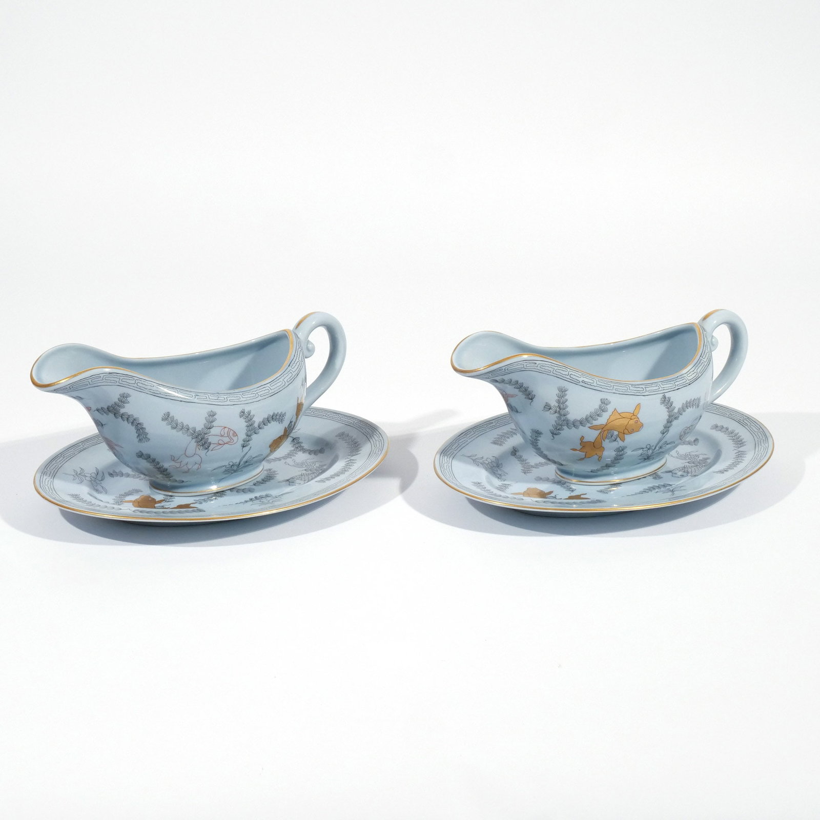 (23pc) RARE HEREND 'POISSON' FISH SET - 9