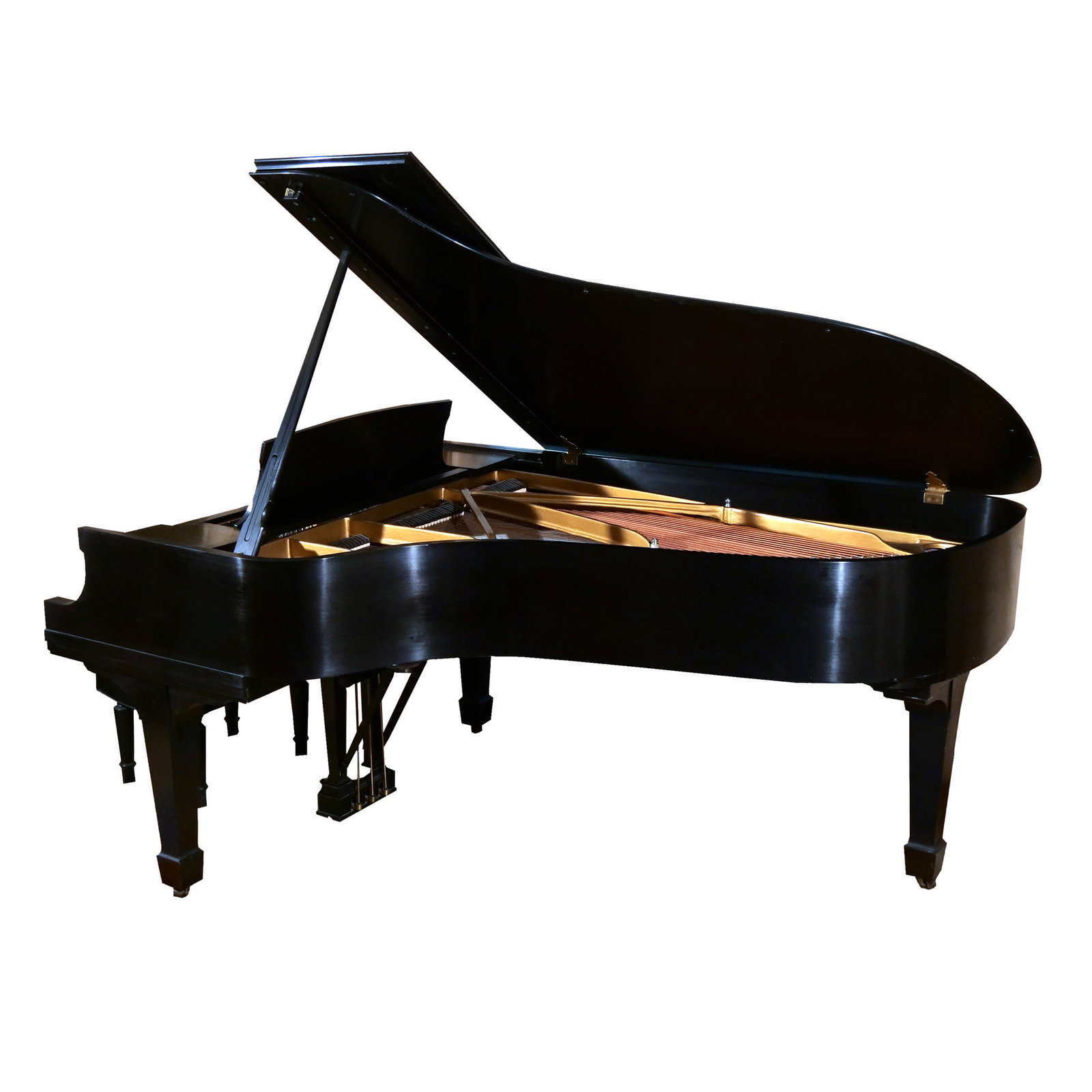 STEINWAY MODEL B GRAND PIANO: Circa 1973, serial number 432717, in ebony finish, with leather upholstered stool h. 38 w. 58 d. 84 in. Provenance: Descent through a prominent Greenwich, CT doctor's estate The Model B is celebrated
