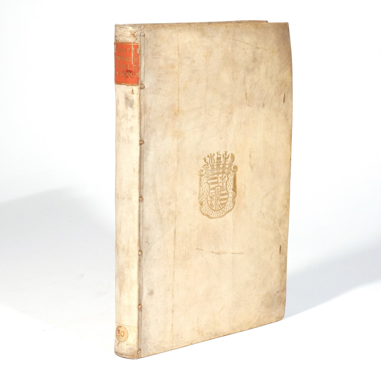 ZEILER, MARTIN (1589-1661): Itinerarium Italiae Nov-Antiquae. Frankfurt: Matthaus Merian, 1640. Folio. Engraved frontispiece by Sandrart, title with engraved vignette, large engraved armorial coat of arms, 43 engraved plates inc