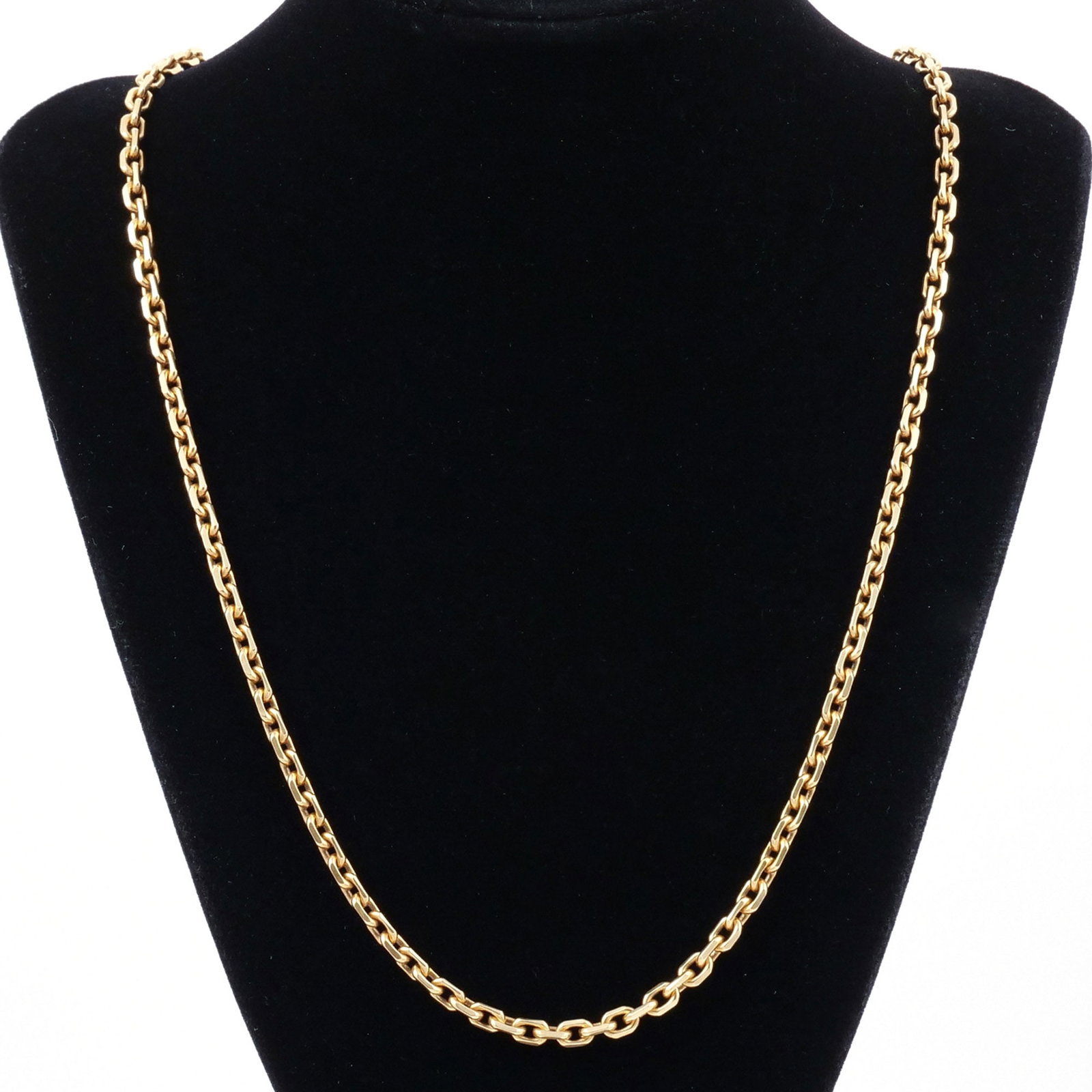 CHAUMET 18K GOLD CHAIN: Flattened chain link, signed 'Chaumet' on clasp, l. 22 in., 40.2 g Provenance: Descent through the consignor's family