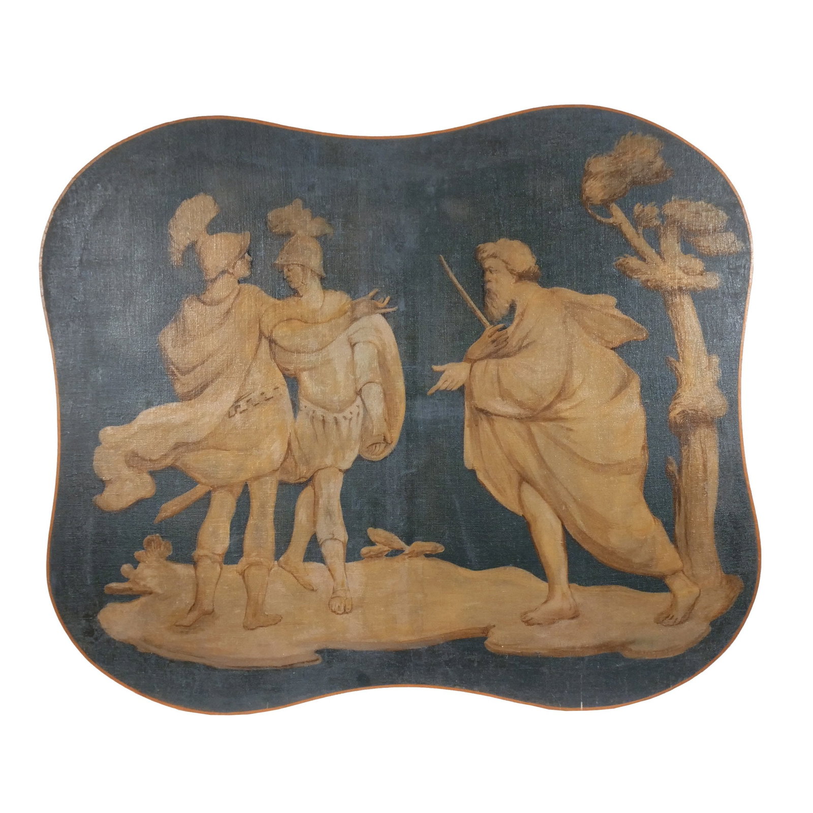 FRENCH SCHOOL GRISAILLE PAINTING, 19th century (1 of 6)