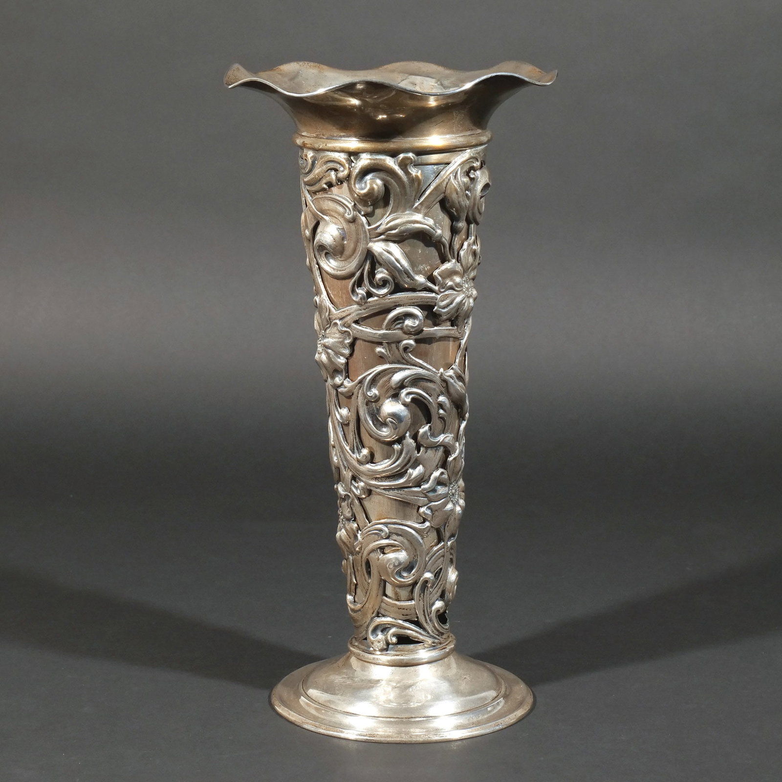 MAUSER SILVER PIERCED TRUMPET VASE (1 of 9)