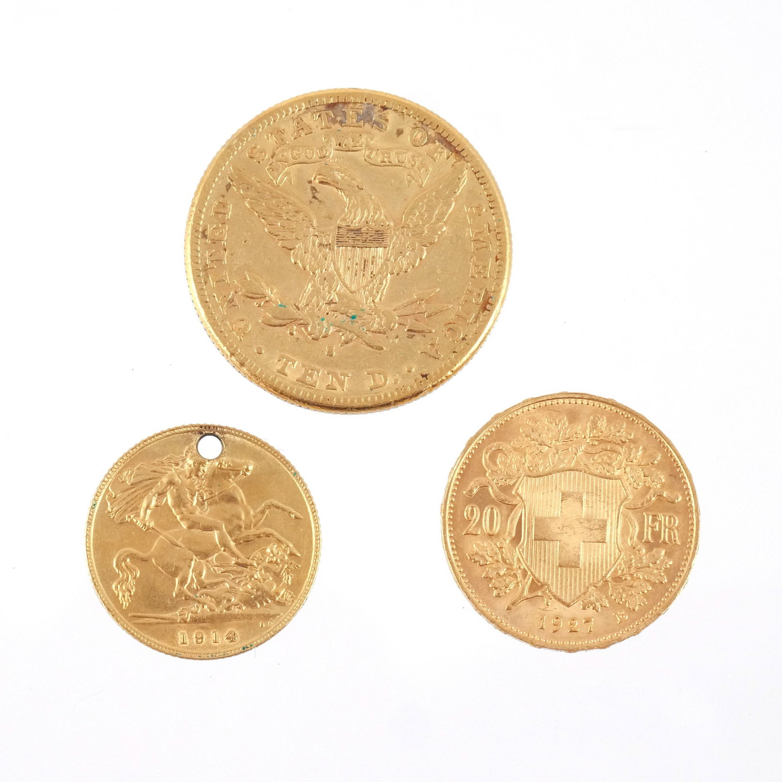 (3pc) MISC. GOLD COINS - 2