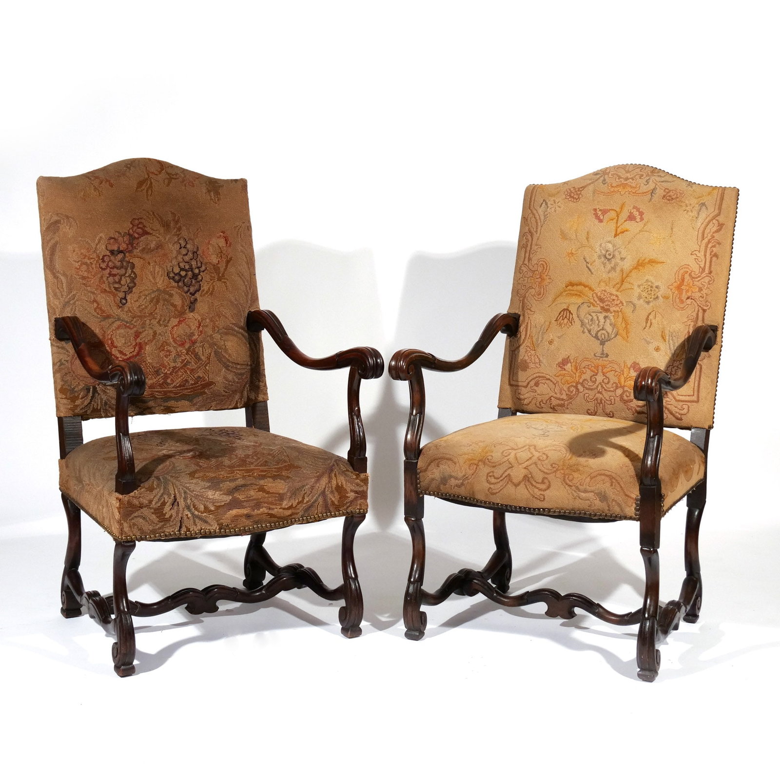 (2pc) PAIR of LOUIS XIII FAUTEUILS (1 of 15)