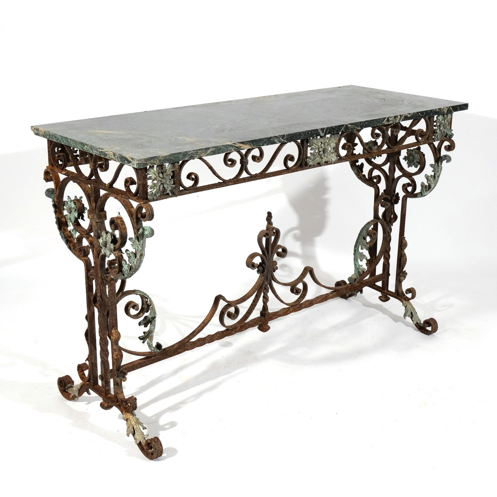 FRENCH IRON & MARBLE CONSOLE TABLE (1 of 8)