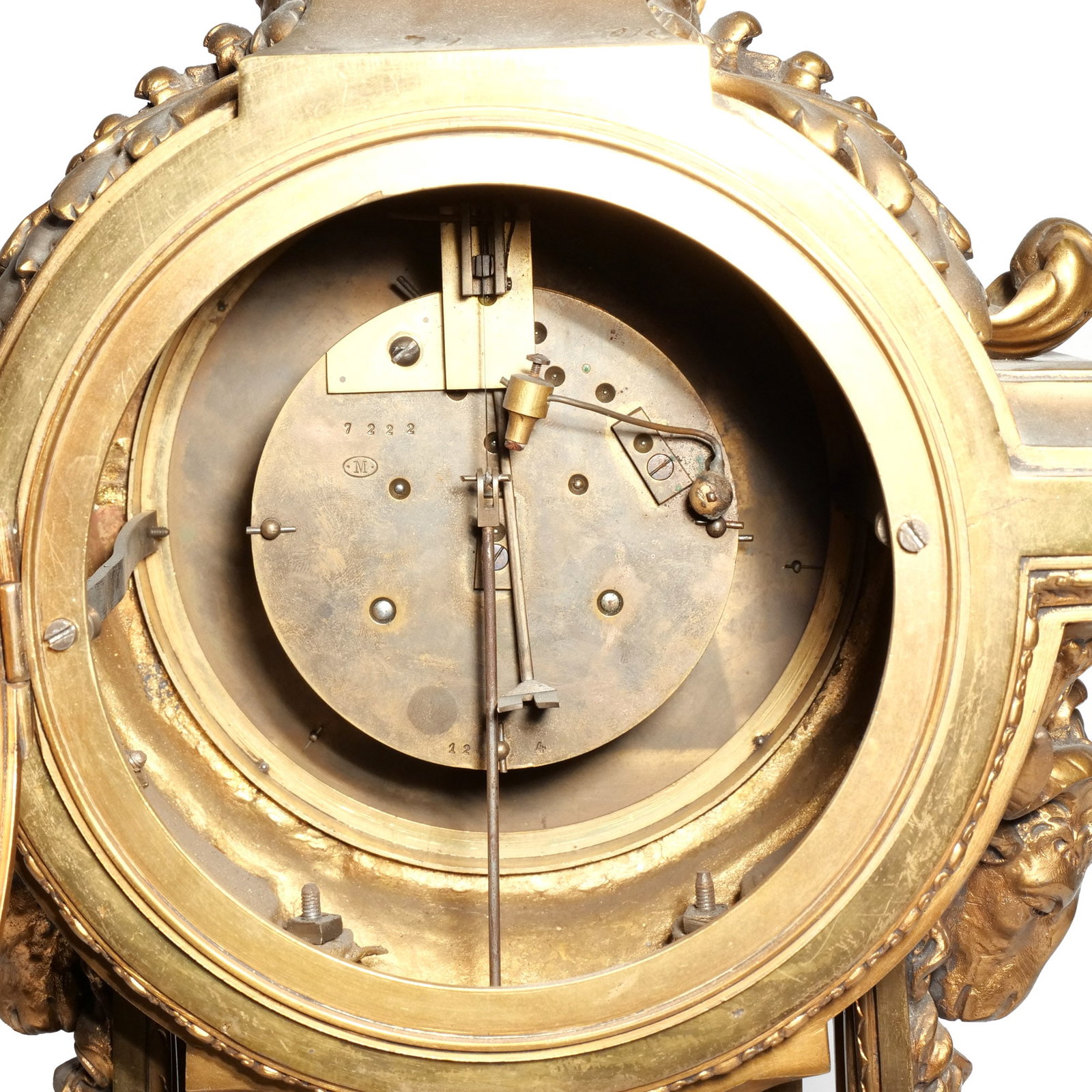 (3pc) MITCHELL VANCE & CO. ORMOLU CLOCK GARNITURE - 14