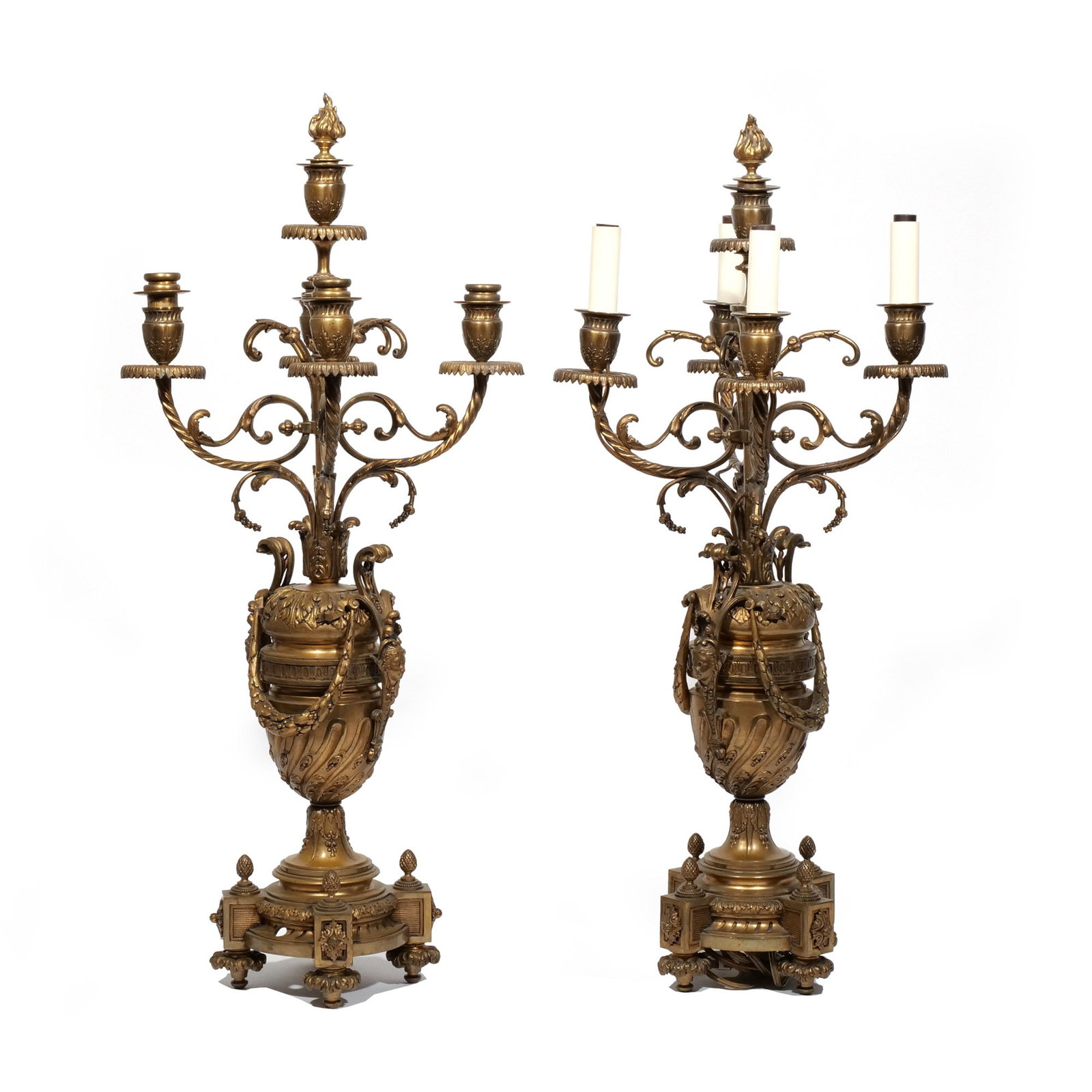 (3pc) MITCHELL VANCE & CO. ORMOLU CLOCK GARNITURE - 16