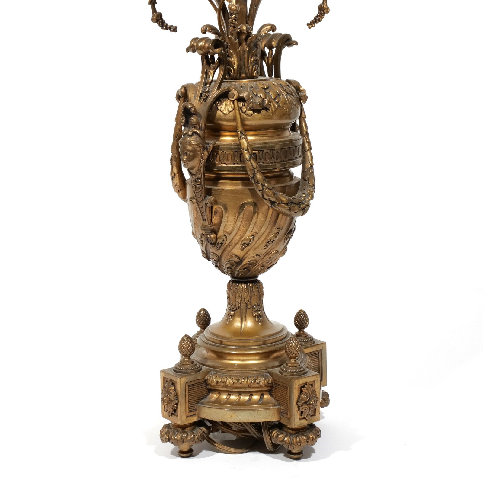 (3pc) MITCHELL VANCE & CO. ORMOLU CLOCK GARNITURE - 17