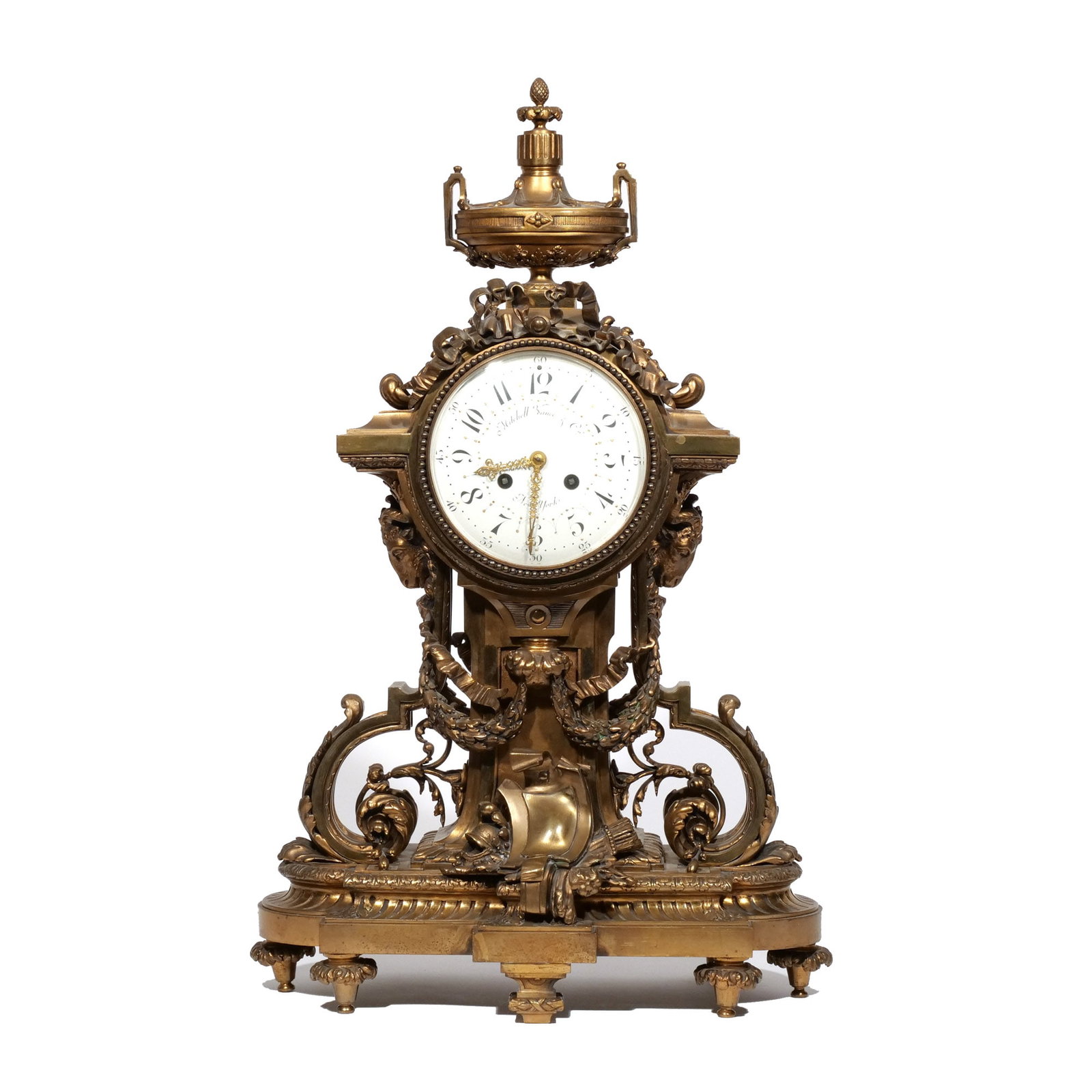 (3pc) MITCHELL VANCE & CO. ORMOLU CLOCK GARNITURE - 2