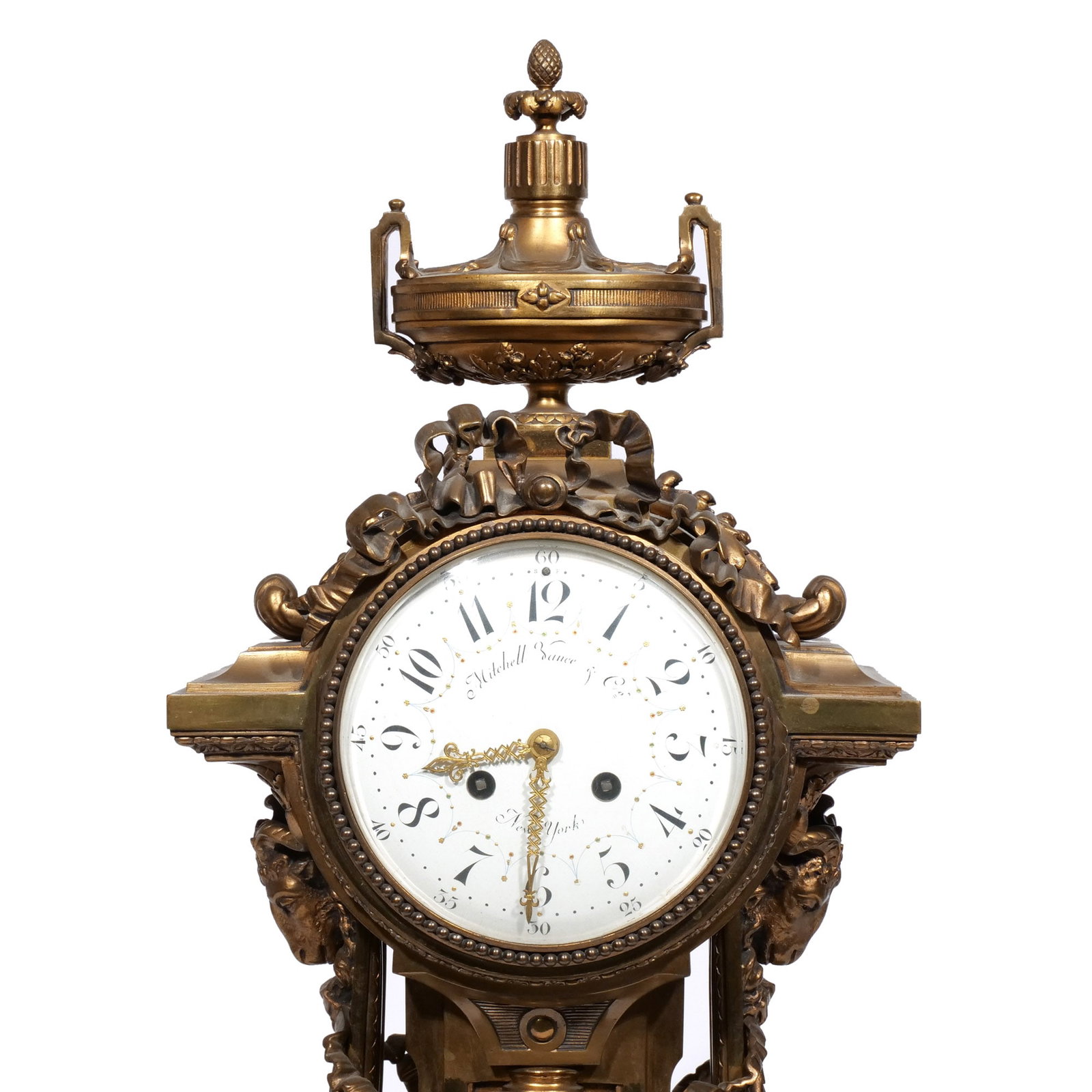 (3pc) MITCHELL VANCE & CO. ORMOLU CLOCK GARNITURE - 3