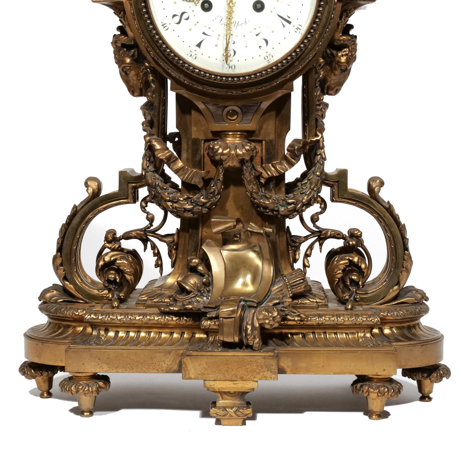 (3pc) MITCHELL VANCE & CO. ORMOLU CLOCK GARNITURE - 4