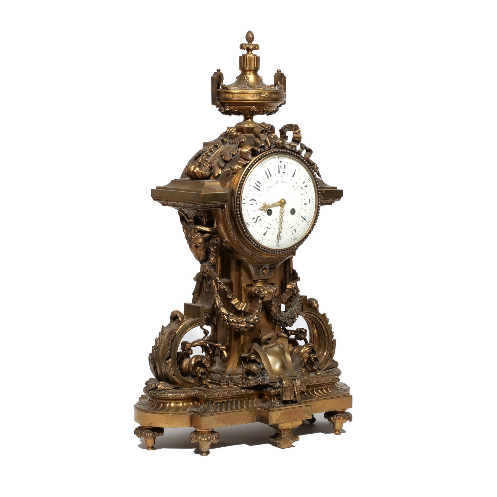 (3pc) MITCHELL VANCE & CO. ORMOLU CLOCK GARNITURE - 5