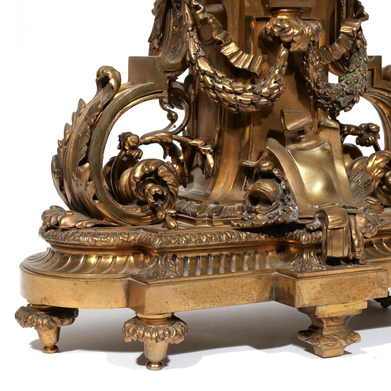 (3pc) MITCHELL VANCE & CO. ORMOLU CLOCK GARNITURE - 7