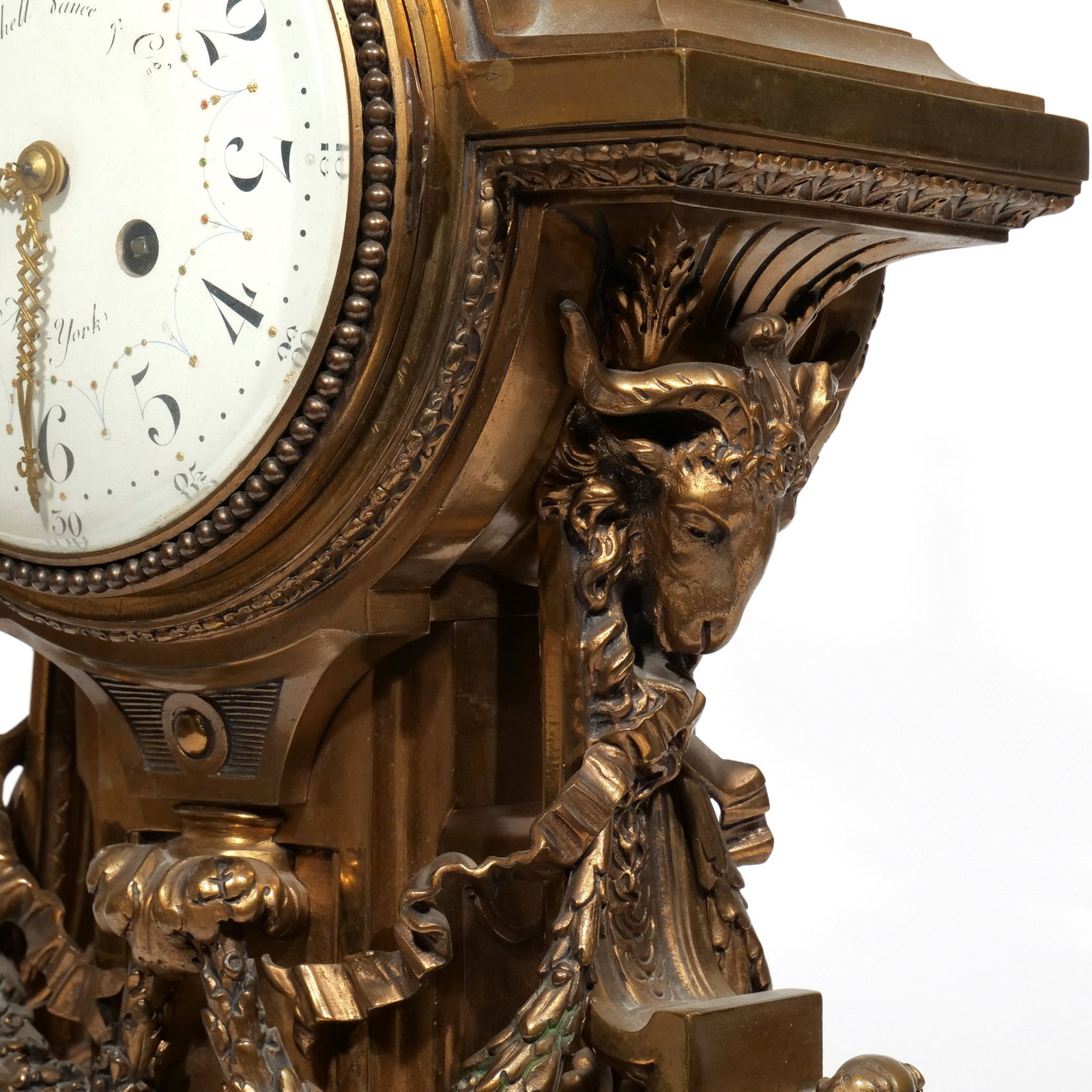 (3pc) MITCHELL VANCE & CO. ORMOLU CLOCK GARNITURE - 9