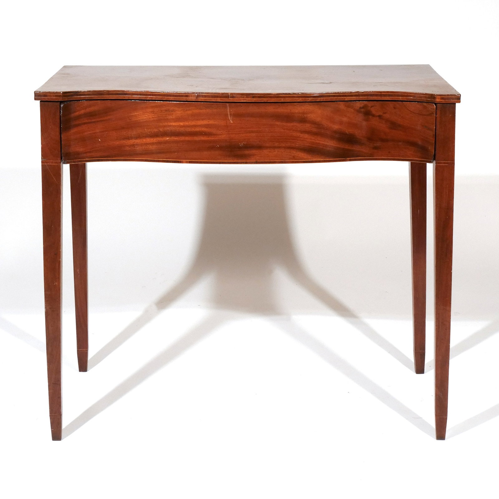 LATE FEDERAL SERPENTINE INLAID SERVING TABLE (1 of 11)