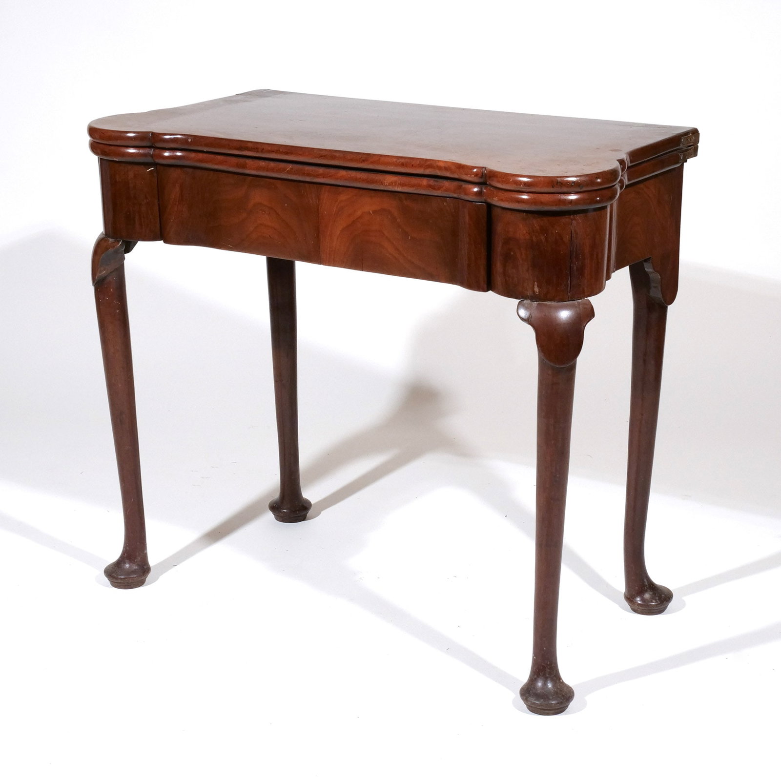 QUEEN ANNE BURL WALNUT FLIP-TOP CARD TABLE (1 of 13)