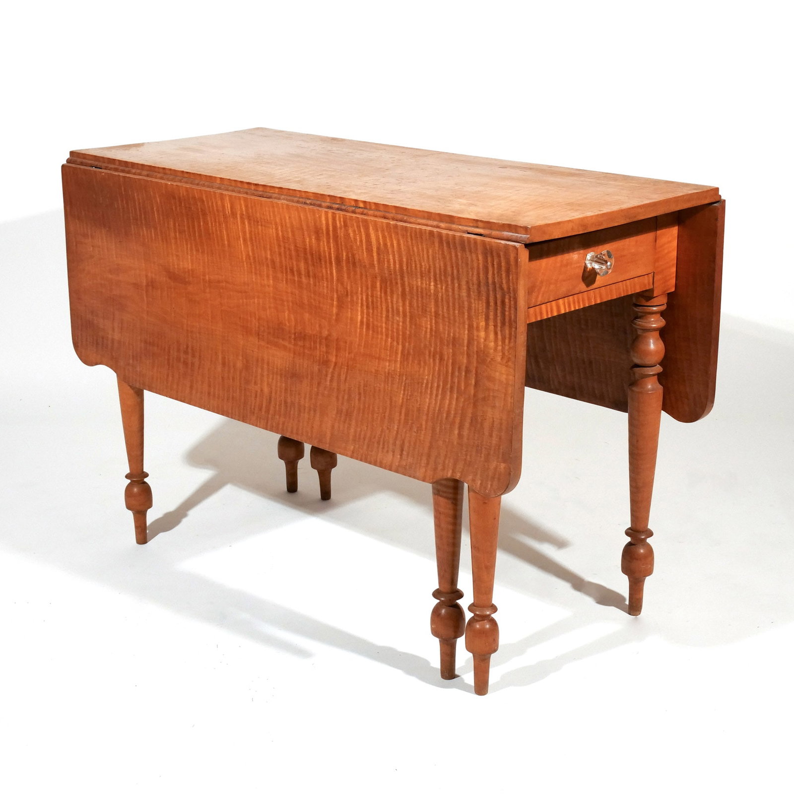LATE FEDERAL TIGER MAPLE DROP SIDE TABLE (1 of 11)