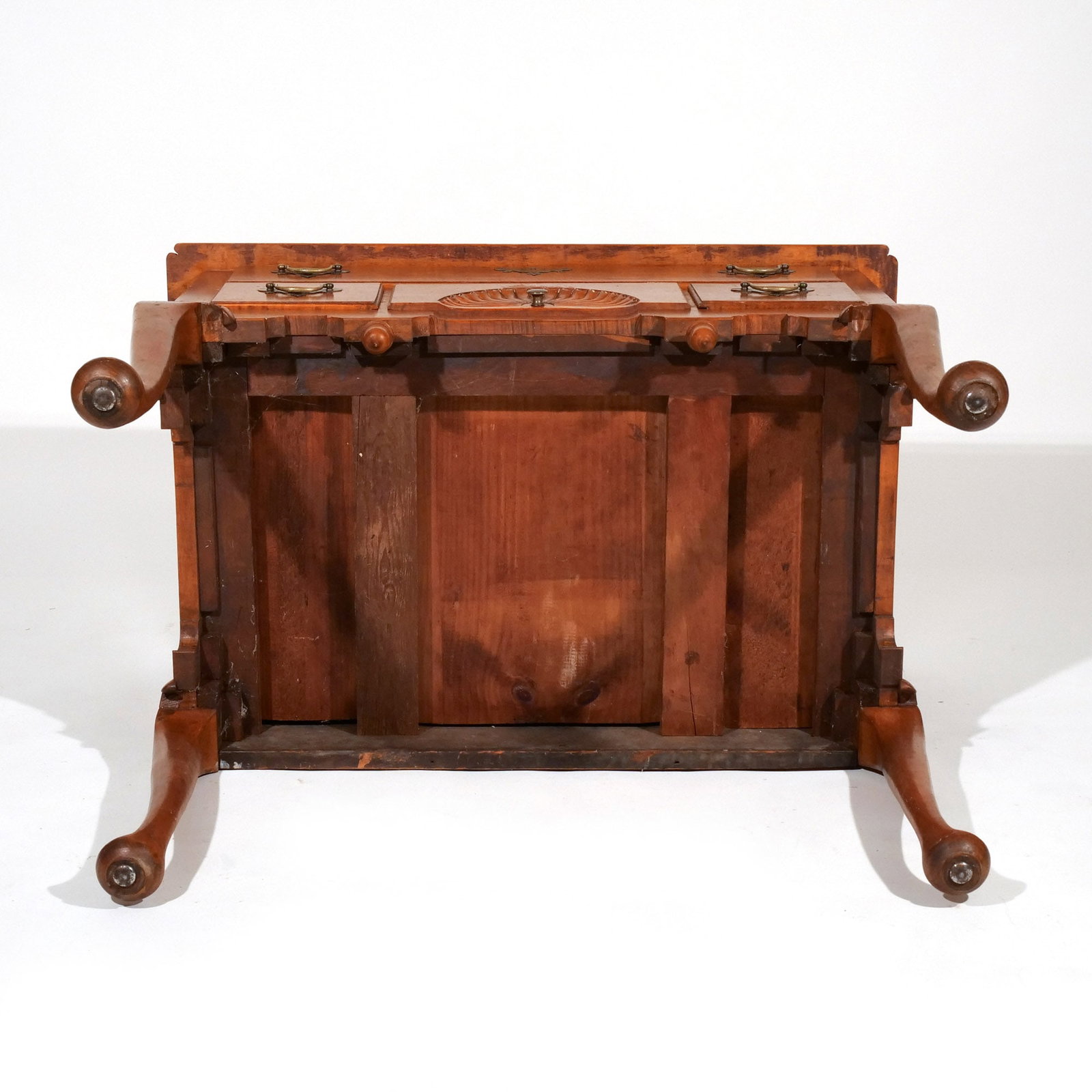 CHIPPENDALE-STYLE TIGER MAPLE LOW BOY - 11