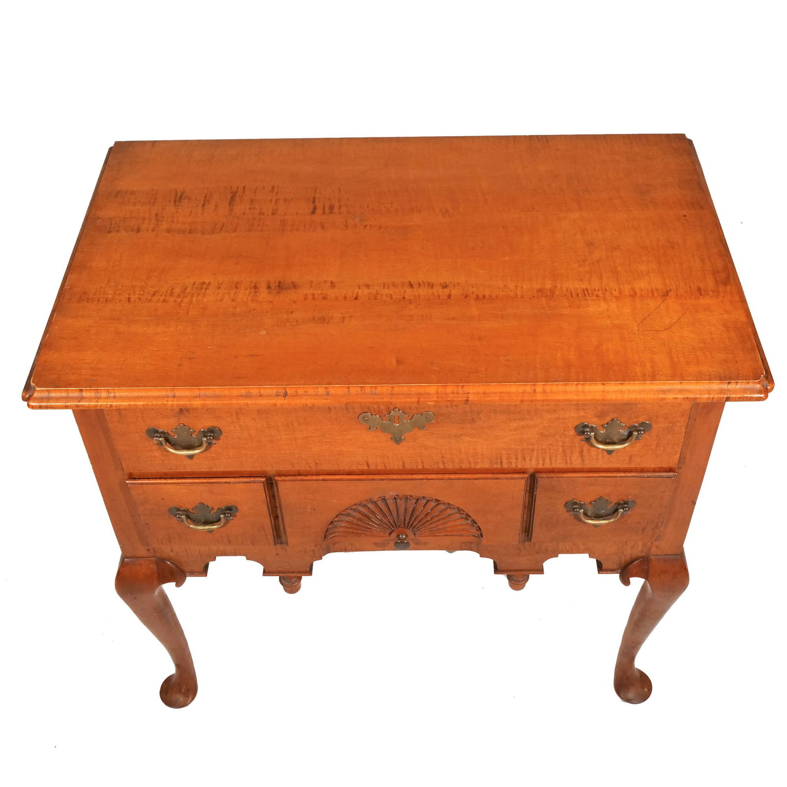 CHIPPENDALE-STYLE TIGER MAPLE LOW BOY - 5