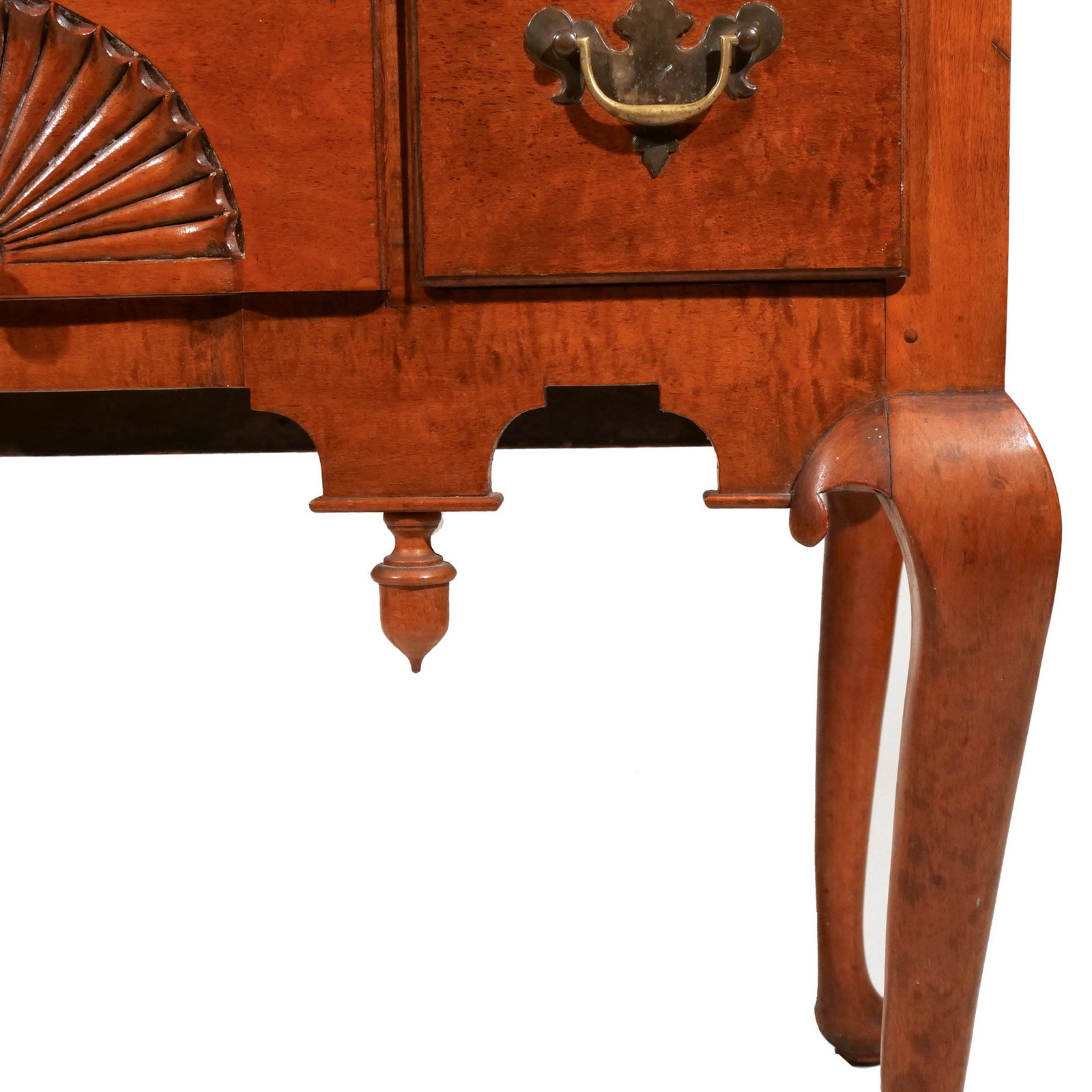 CHIPPENDALE-STYLE TIGER MAPLE LOW BOY - 8
