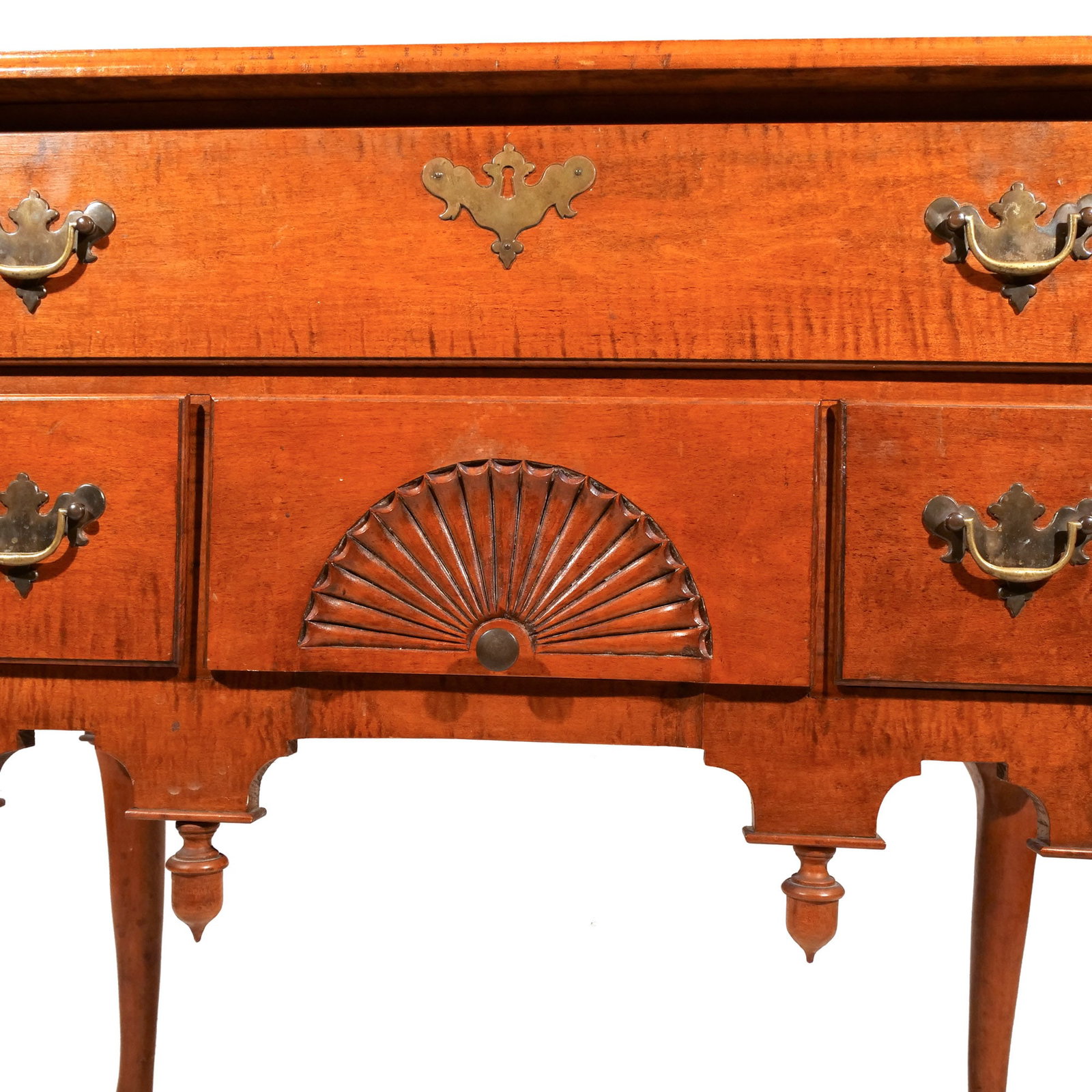 CHIPPENDALE-STYLE TIGER MAPLE LOW BOY - 9