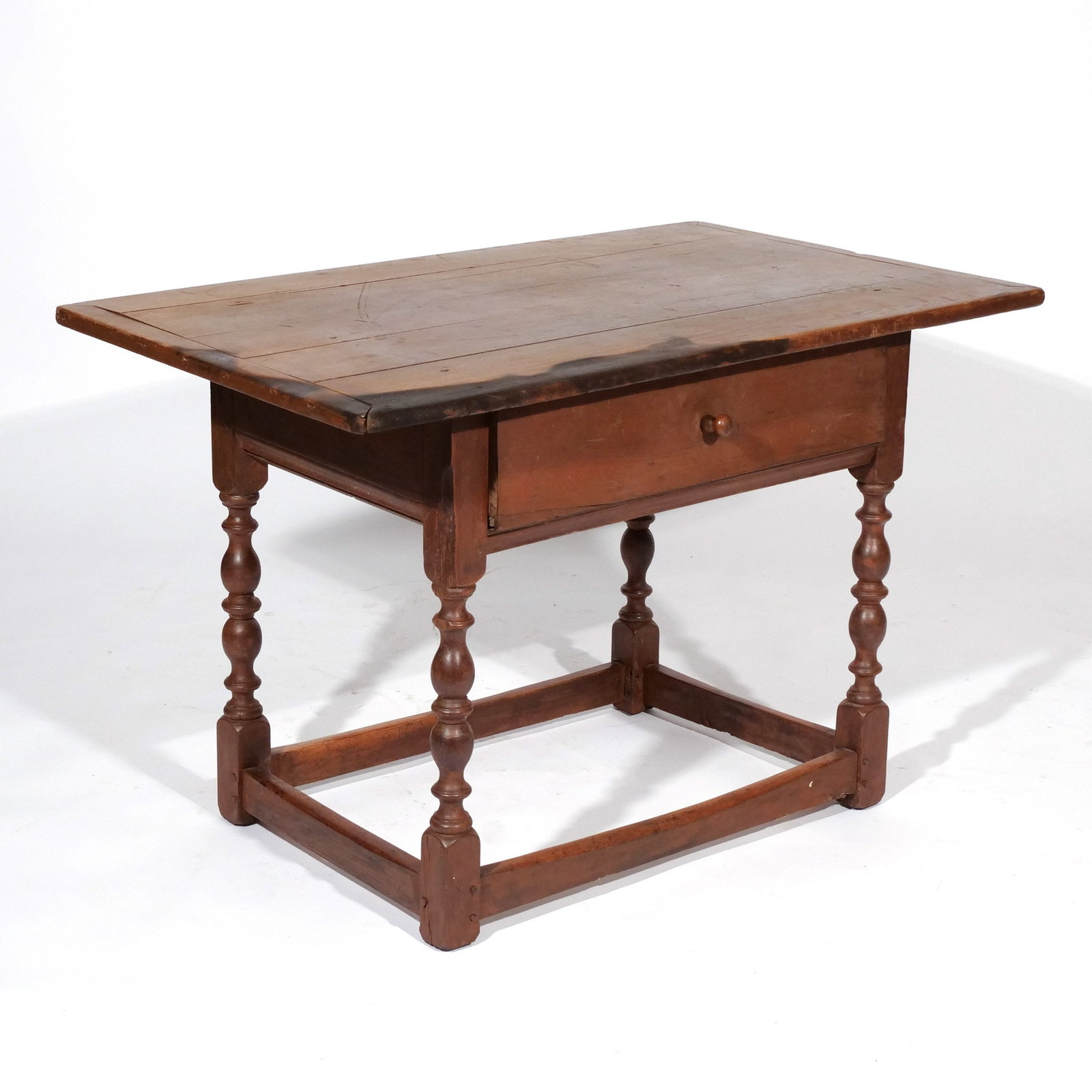 AMERICAN PINE ONE DRAWER TAVERN TABLE (1 of 12)