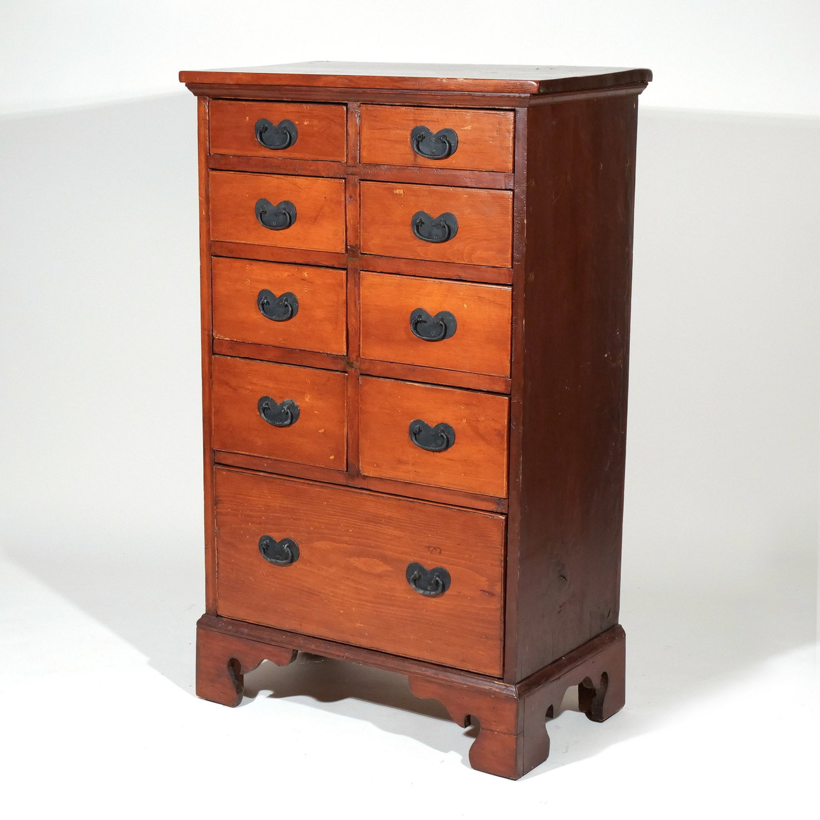 PRIMITIVE AMERICAN CHERRY & PINE TALL CHEST (1 of 12)