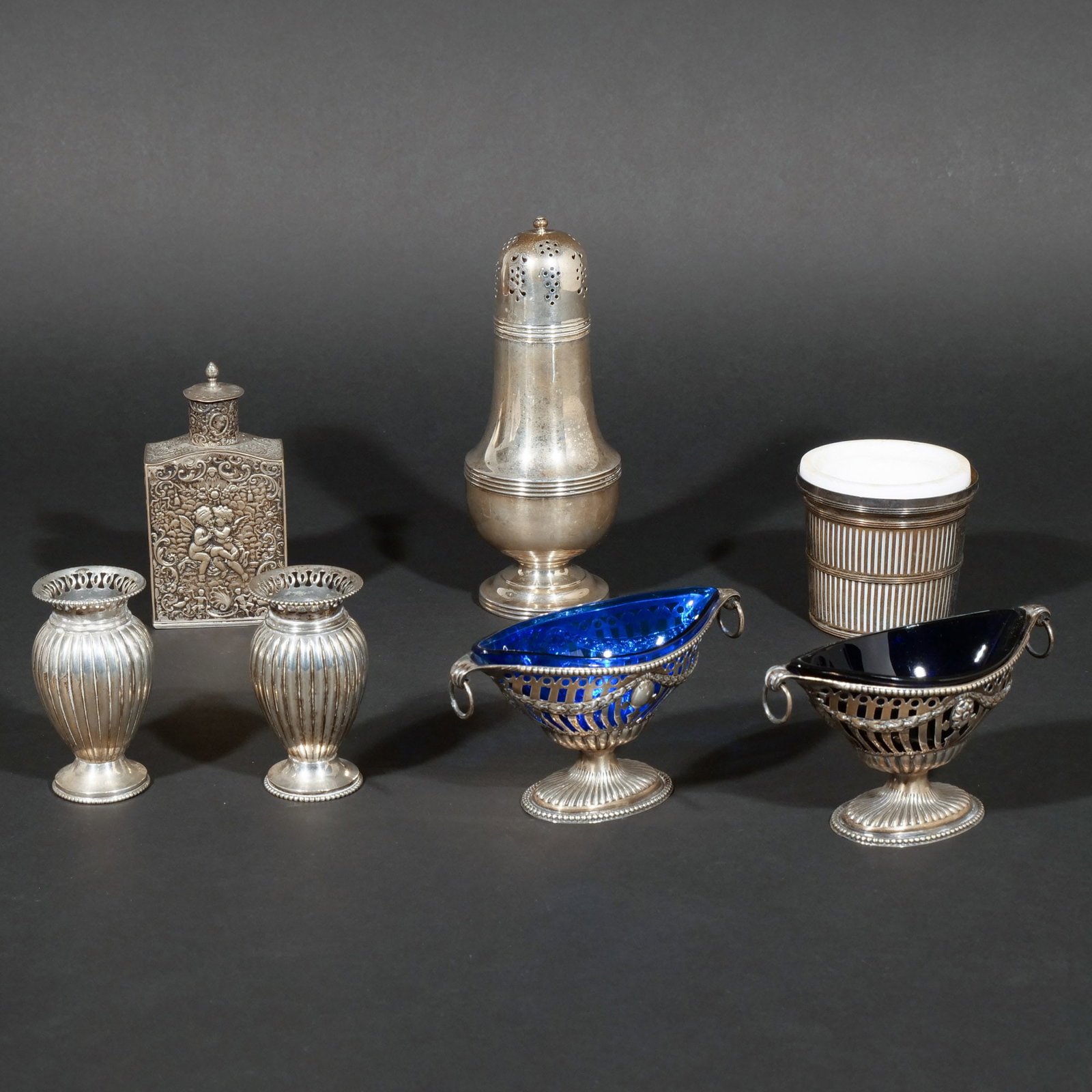 (7pc) MISC. ANTIQUE SILVER HOLLOWARE (1 of 13)